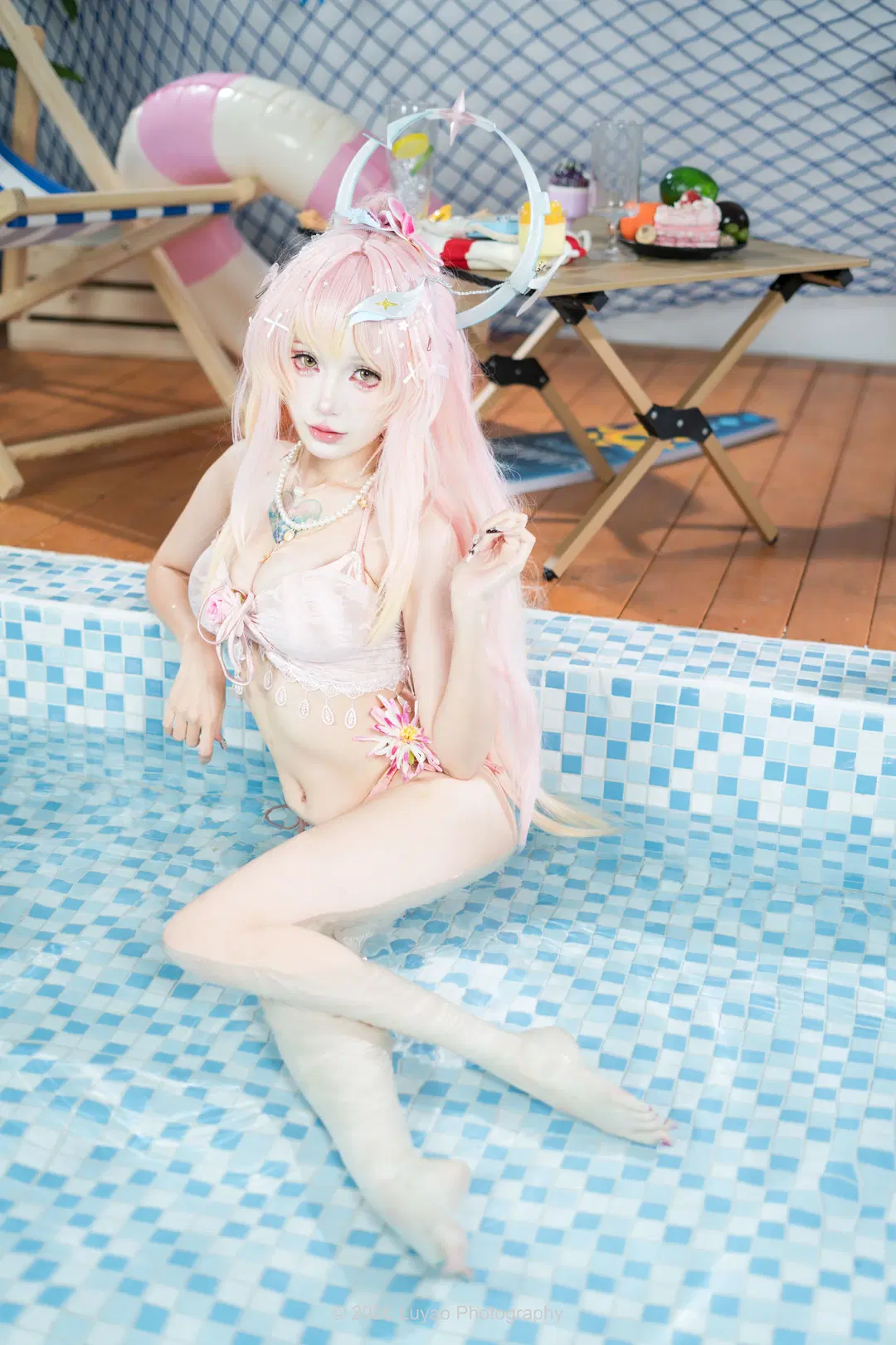 夏日室內泳池粉色系泳裝cos記錄 - Luyao_Photography - 第13張