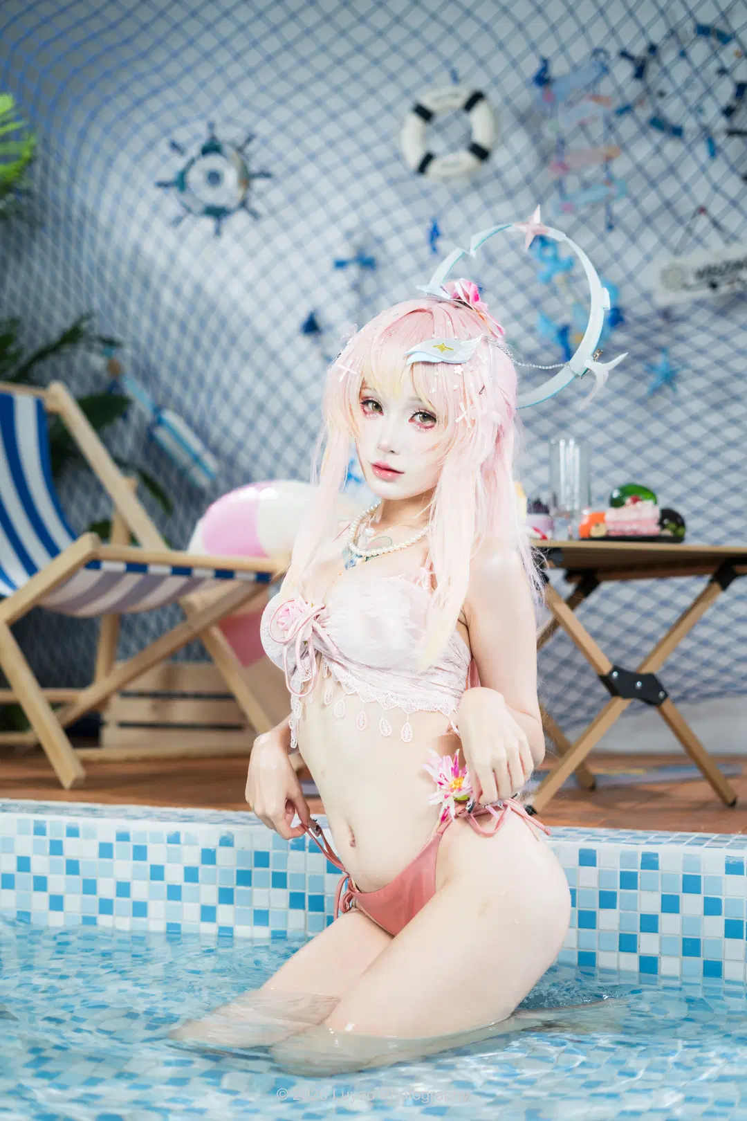 夏日室內泳池粉色系泳裝cos記錄 - Luyao_Photography - 第14張