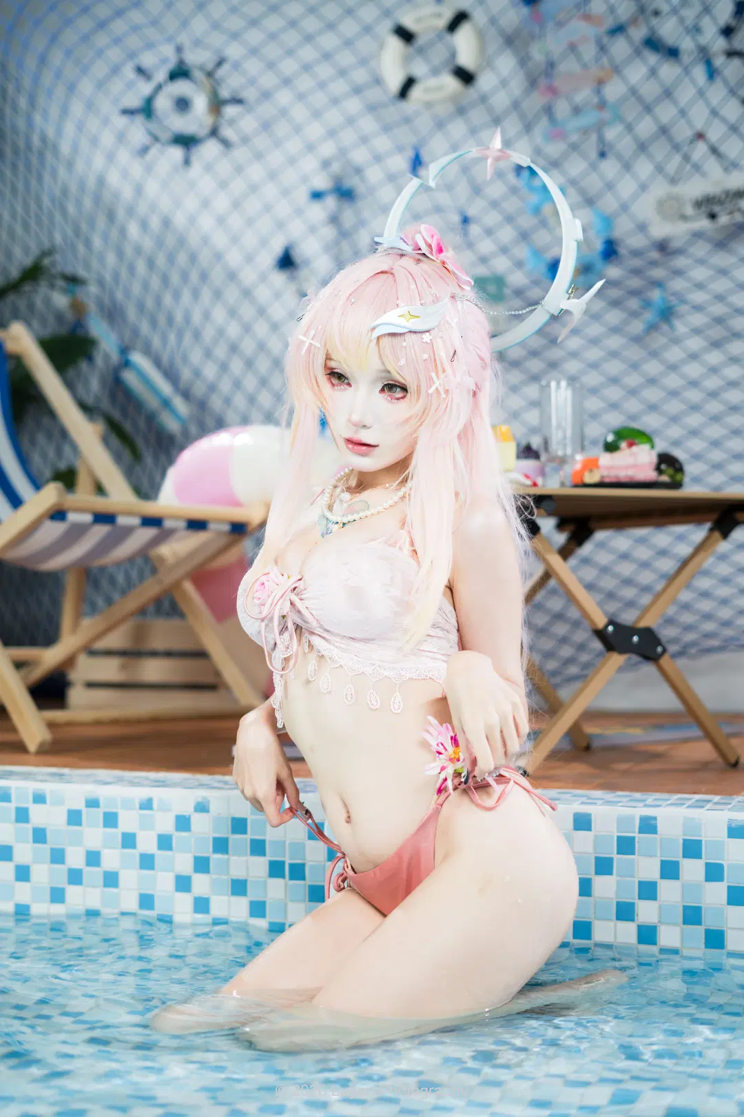 夏日室內泳池粉色系泳裝cos記錄 - Luyao_Photography - 第15張