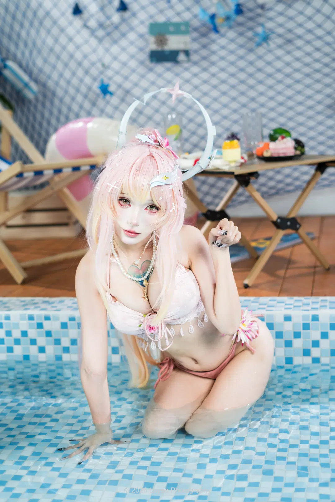 夏日室內泳池粉色系泳裝cos記錄 - Luyao_Photography - 第16張