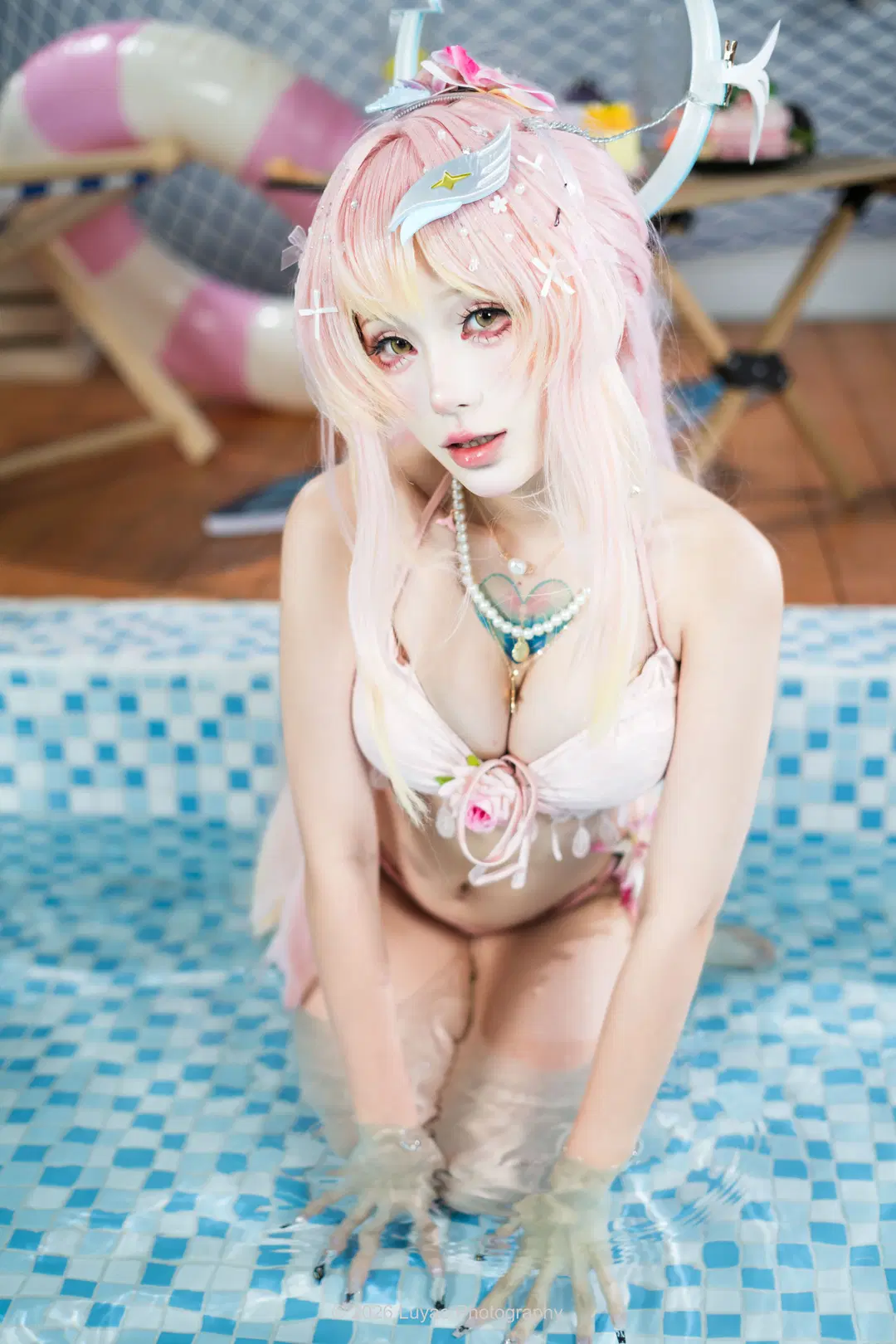 夏日室內泳池粉色系泳裝cos記錄 - Luyao_Photography - 第17張
