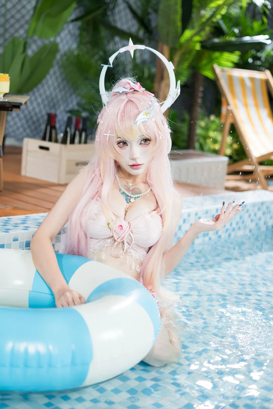 夏日室內泳池粉色系泳裝cos記錄 - Luyao_Photography - 第2張