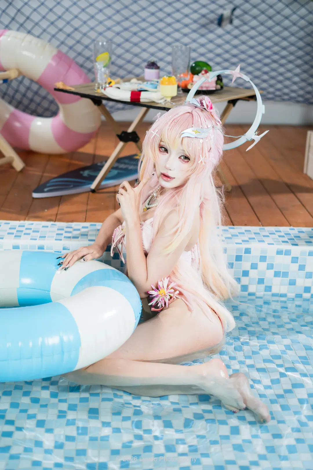 夏日室內泳池粉色系泳裝cos記錄 - Luyao_Photography - 第3張
