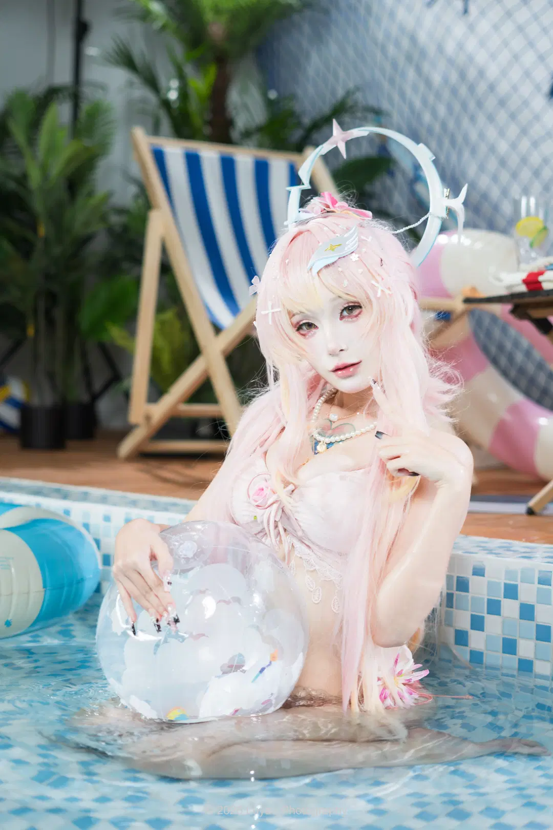 夏日室內泳池粉色系泳裝cos記錄 - Luyao_Photography - 第4張