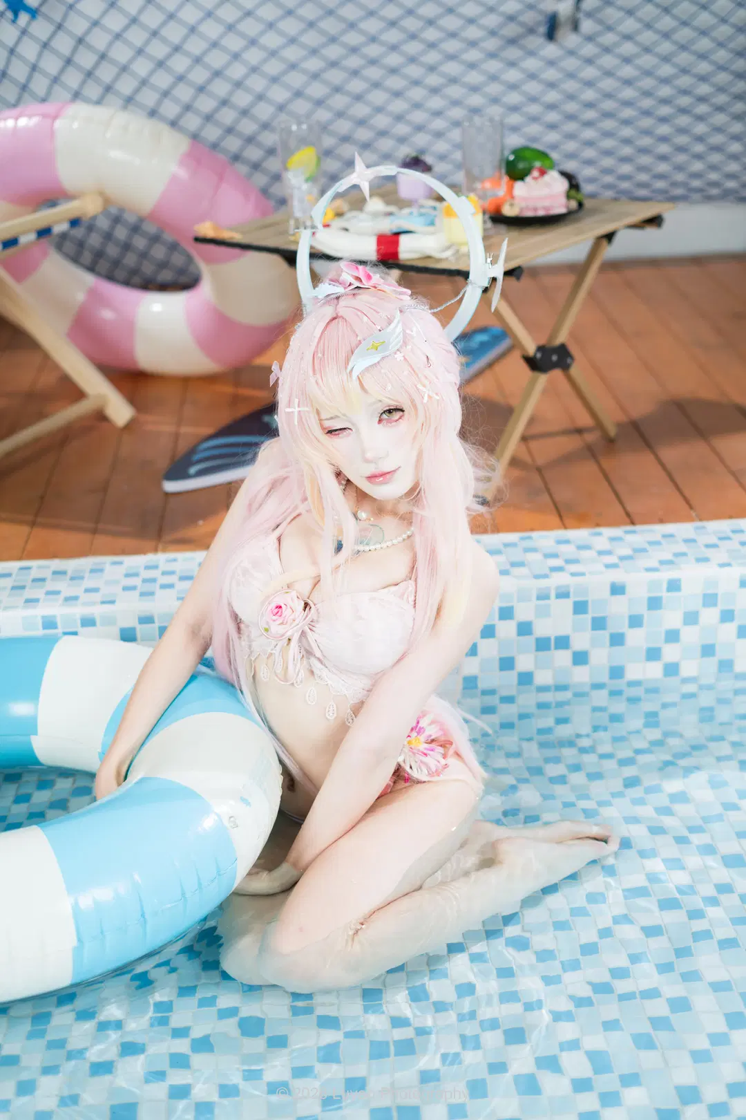 夏日室內泳池粉色系泳裝cos記錄 - Luyao_Photography - 第5張