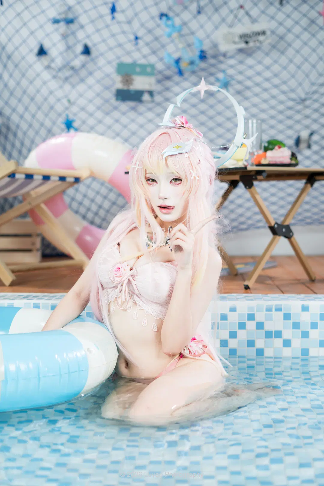夏日室內泳池粉色系泳裝cos記錄 - Luyao_Photography - 第6張