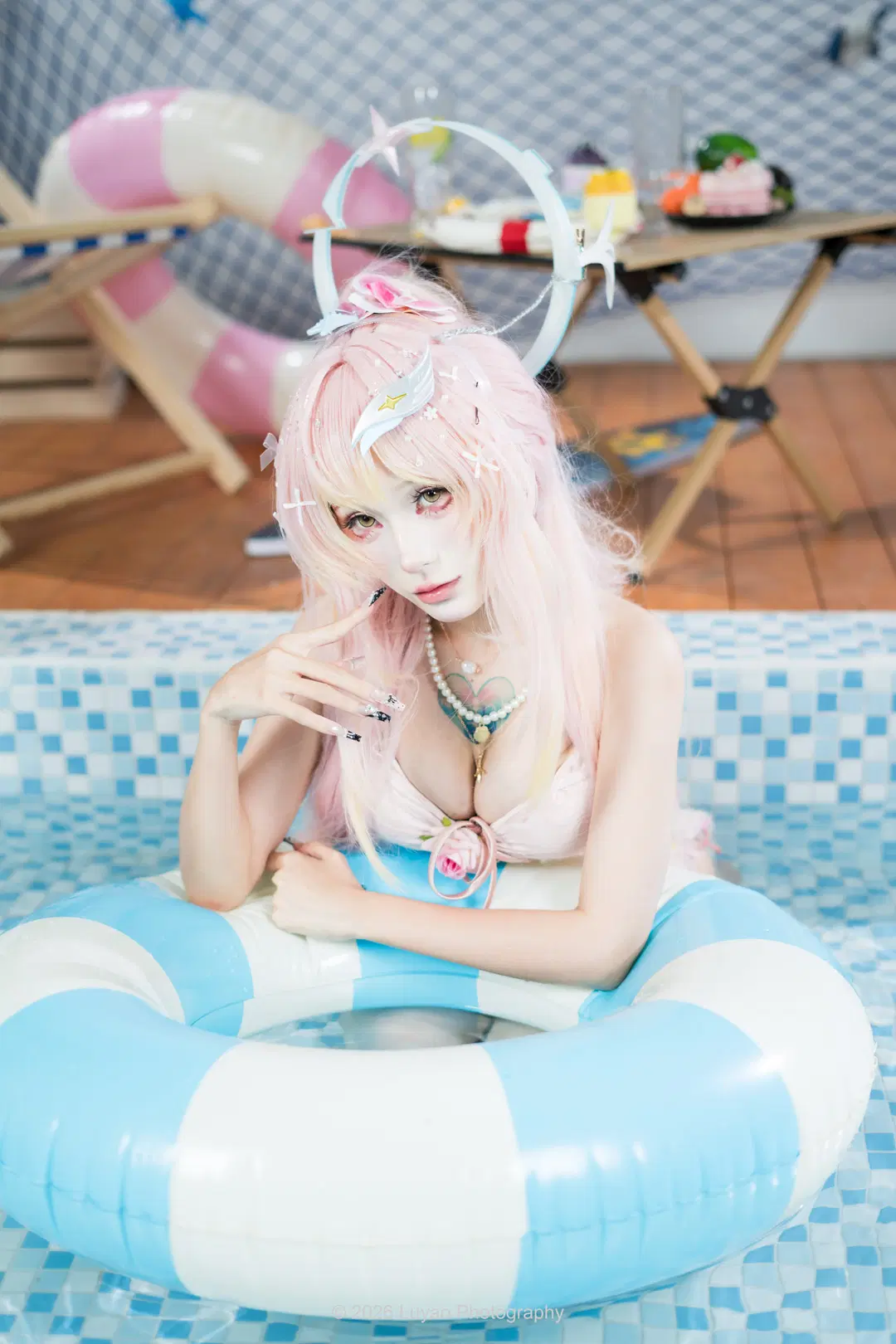 夏日室內泳池粉色系泳裝cos記錄 - Luyao_Photography - 第9張