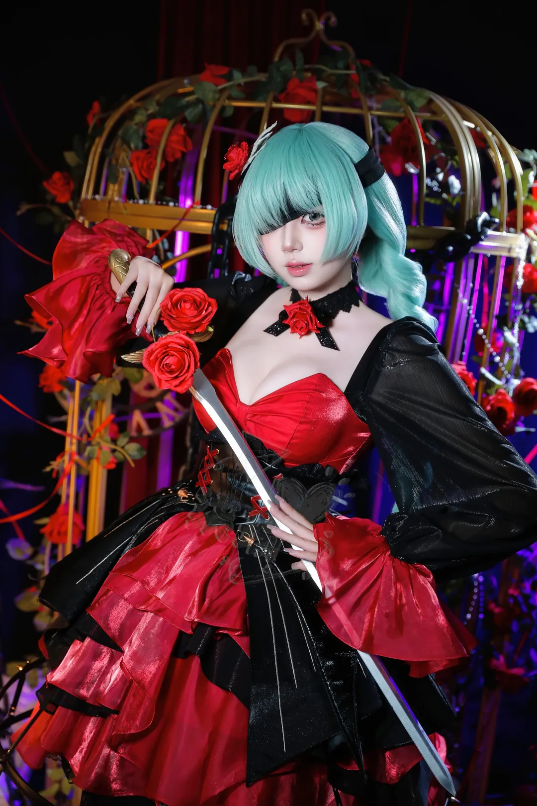 鸣潮, 哥特风, 弗洛洛cos, 暗黑系, cosplay摄影