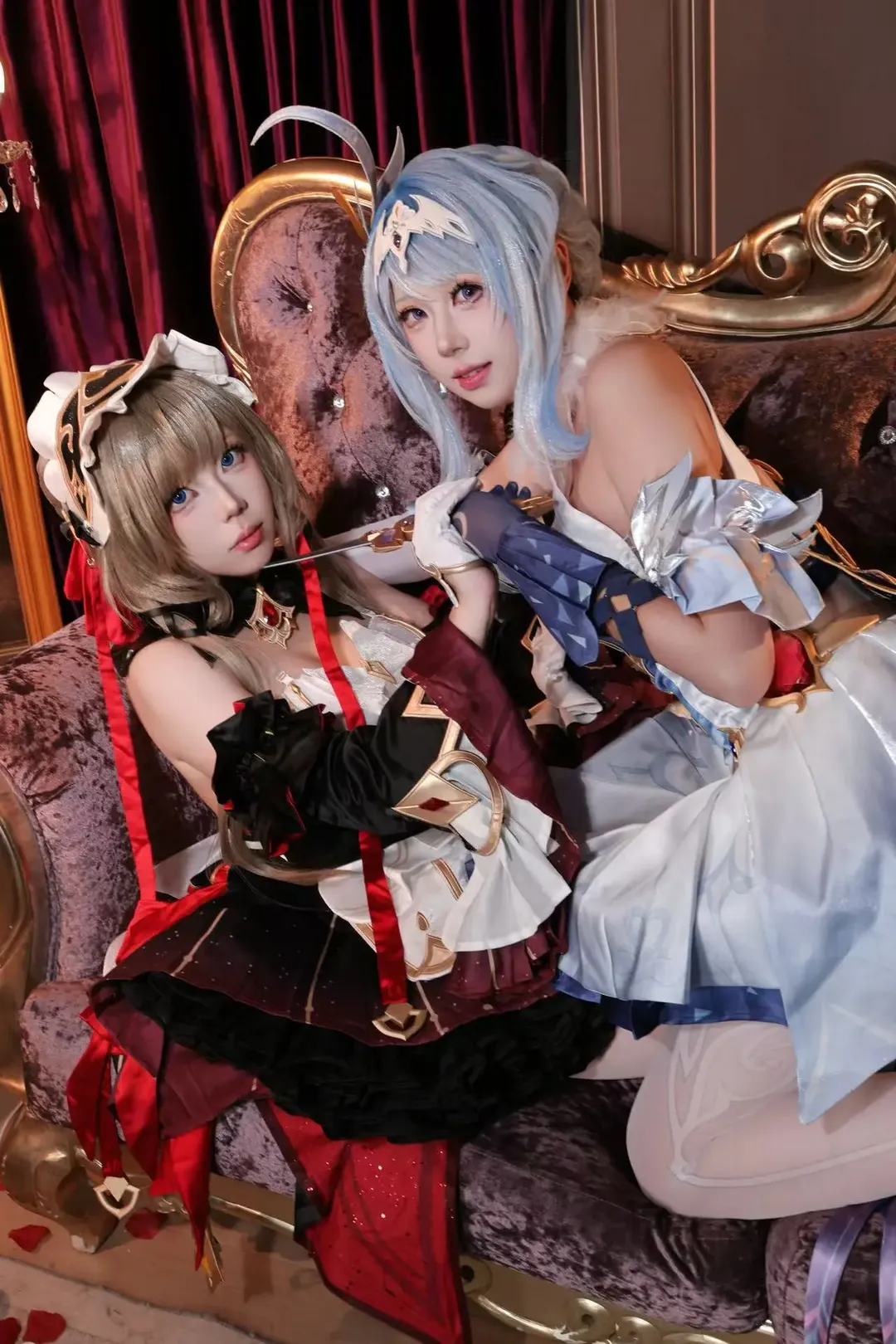 桑多涅cos, 原神, 白丝, 双人cosplay, 奥黛塔cos - 第2张