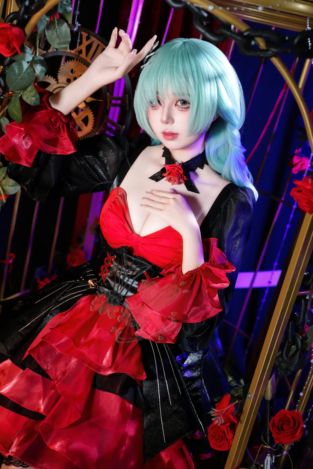 鸣潮, cosplay, 哥特风, 弗洛洛cos, 黑丝