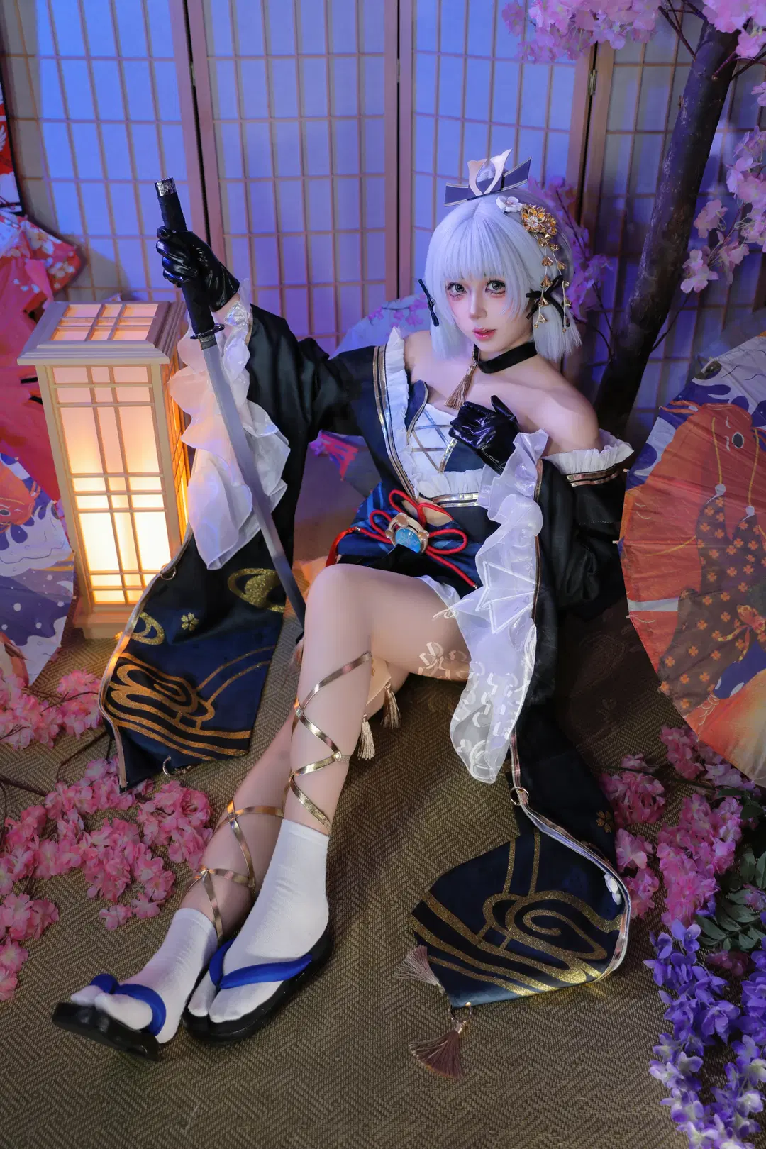 原神, cosplay, 神里绫华cos, 和风写真, 神里绫华霜刃