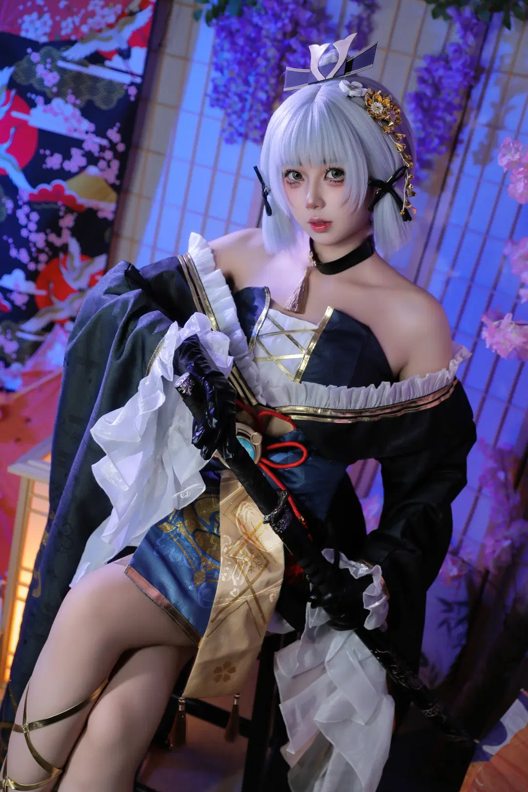 原神, cosplay, 神里绫华cos, 黑道千金, 神里绫华霜刃