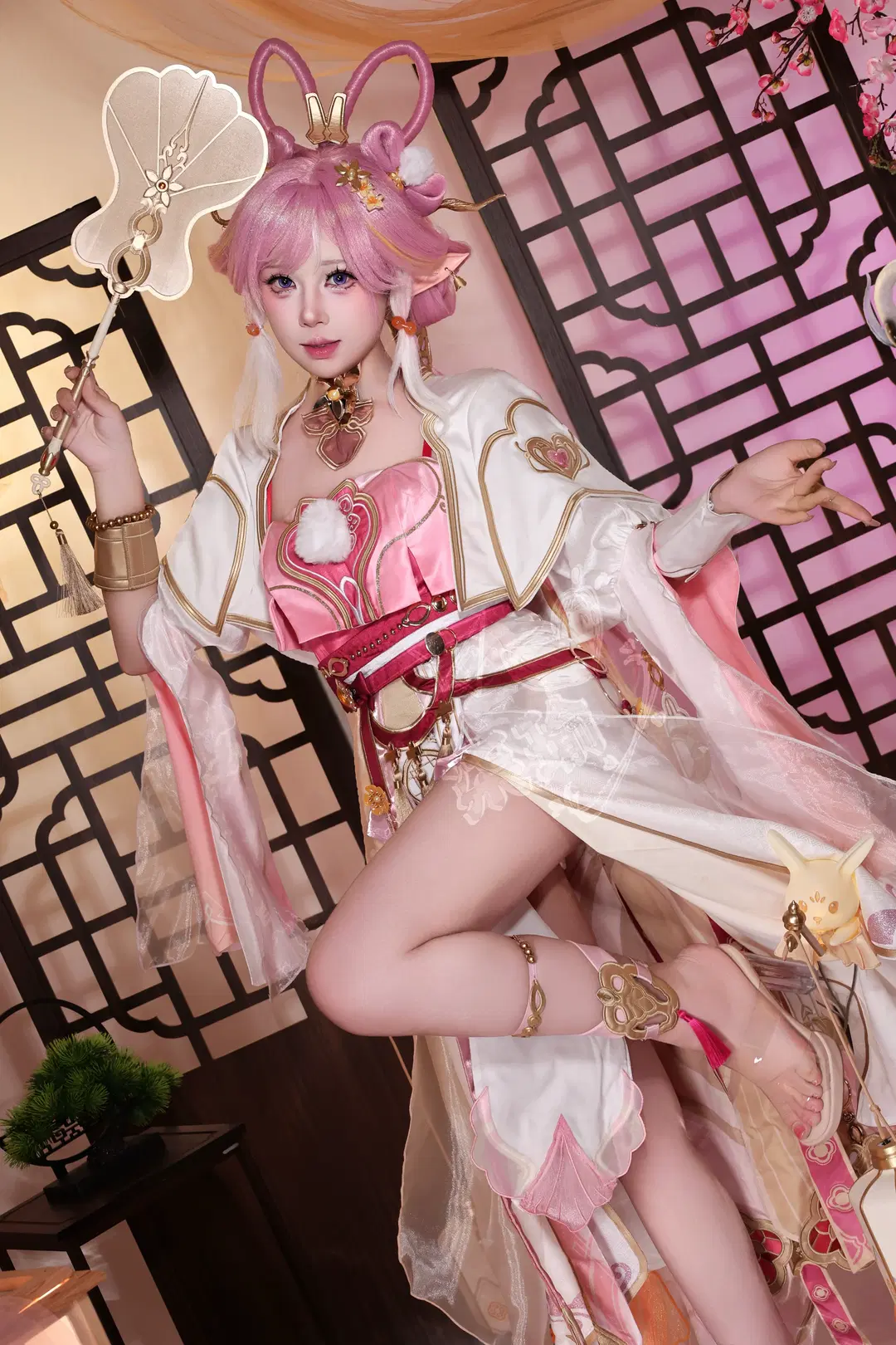 【爱莉希雅cos】崩坏3霁月婵娟的粉色梦幻造型 - 柒瑜染月 - 第2张