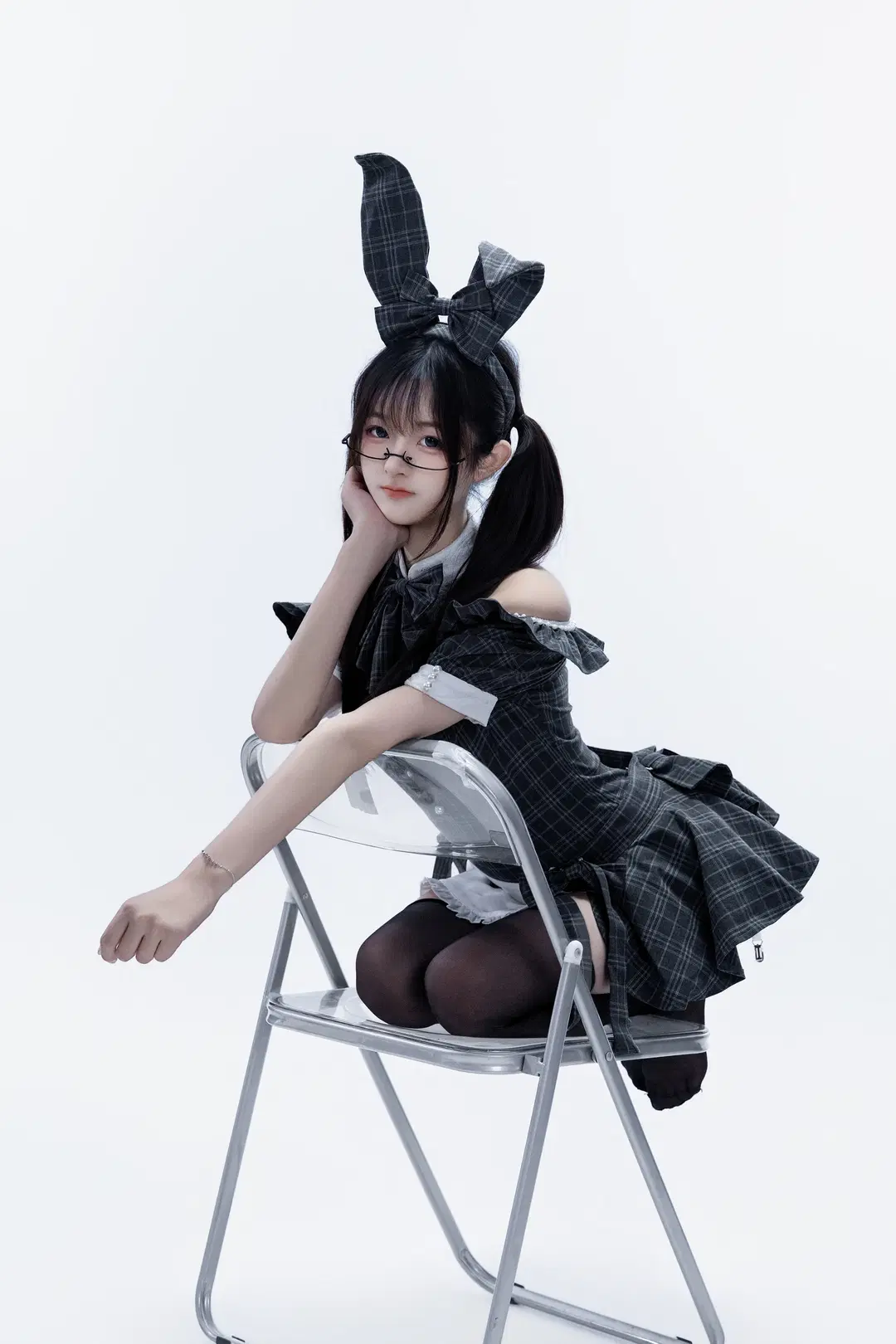 黑白格纹兔女郎与女仆的反差挑战 - hyber - 第4张
