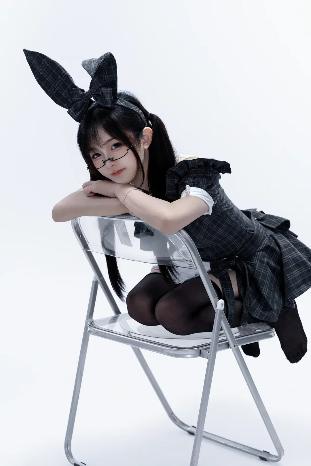 黑白格纹兔女郎与女仆的反差挑战 - hyber - 第7张
