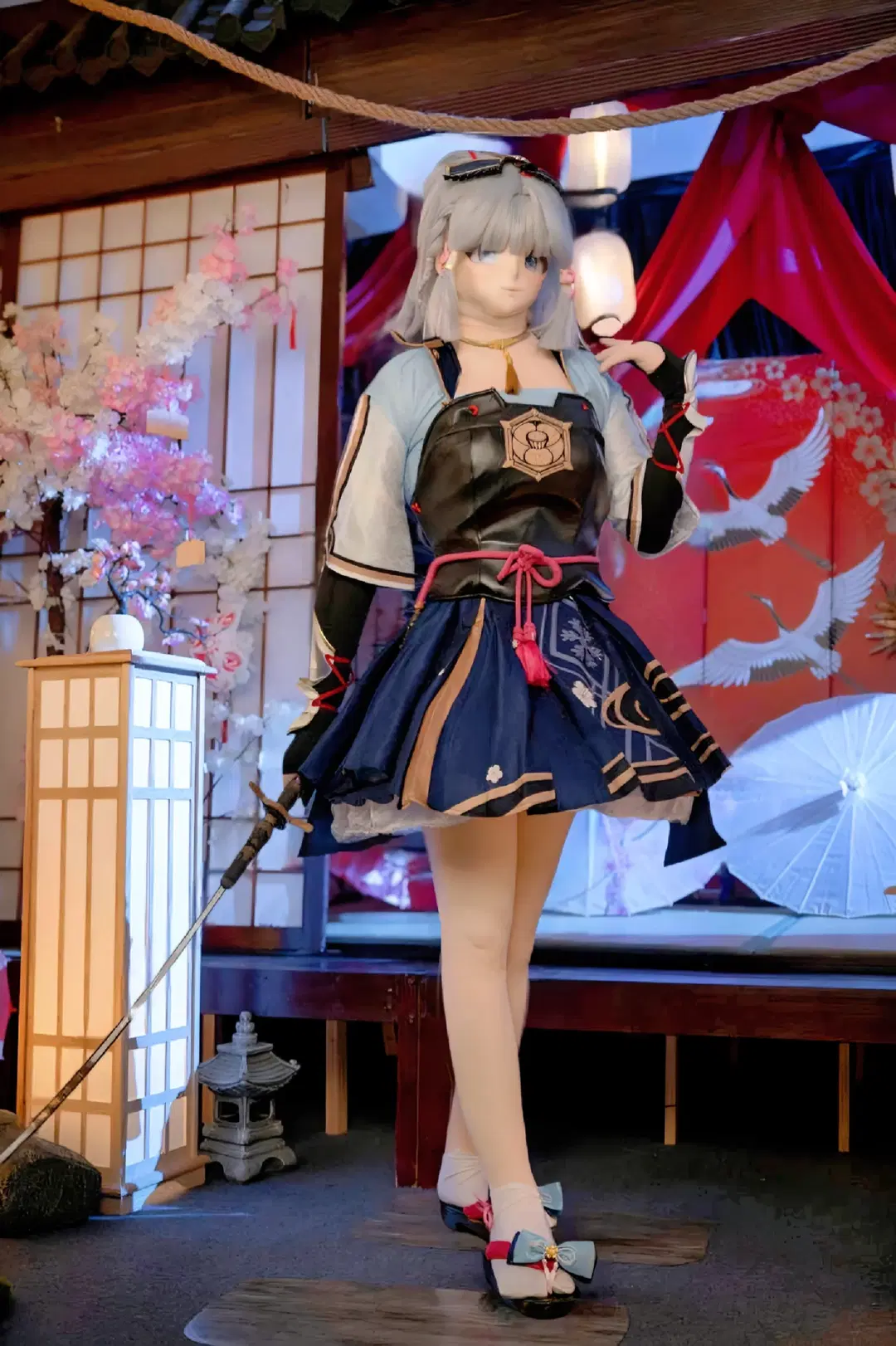 原神, 二次元cosplay, 神里绫华cos, 白丝, 和风写真