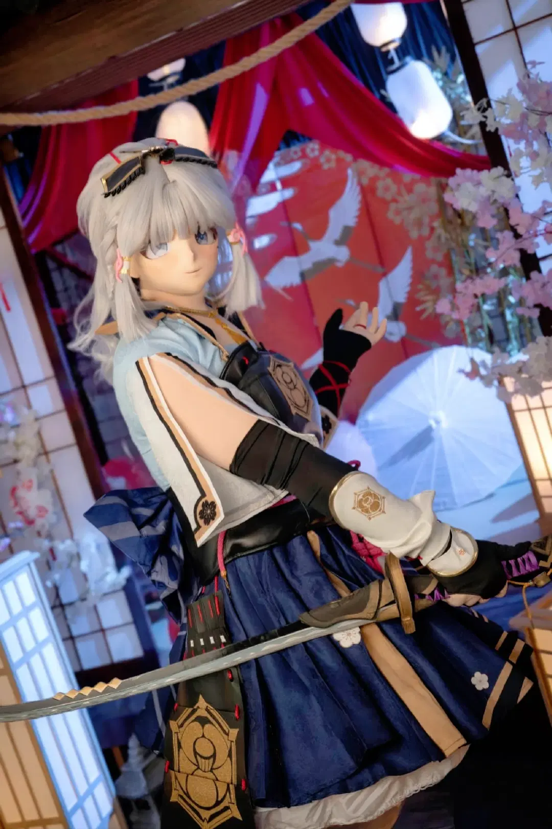 [Kamisato Ayaka cosplay] Heron's Soaring Frost, The Elegant Deployment of Folding Fan and Tachi by KAYAKA - Image 9