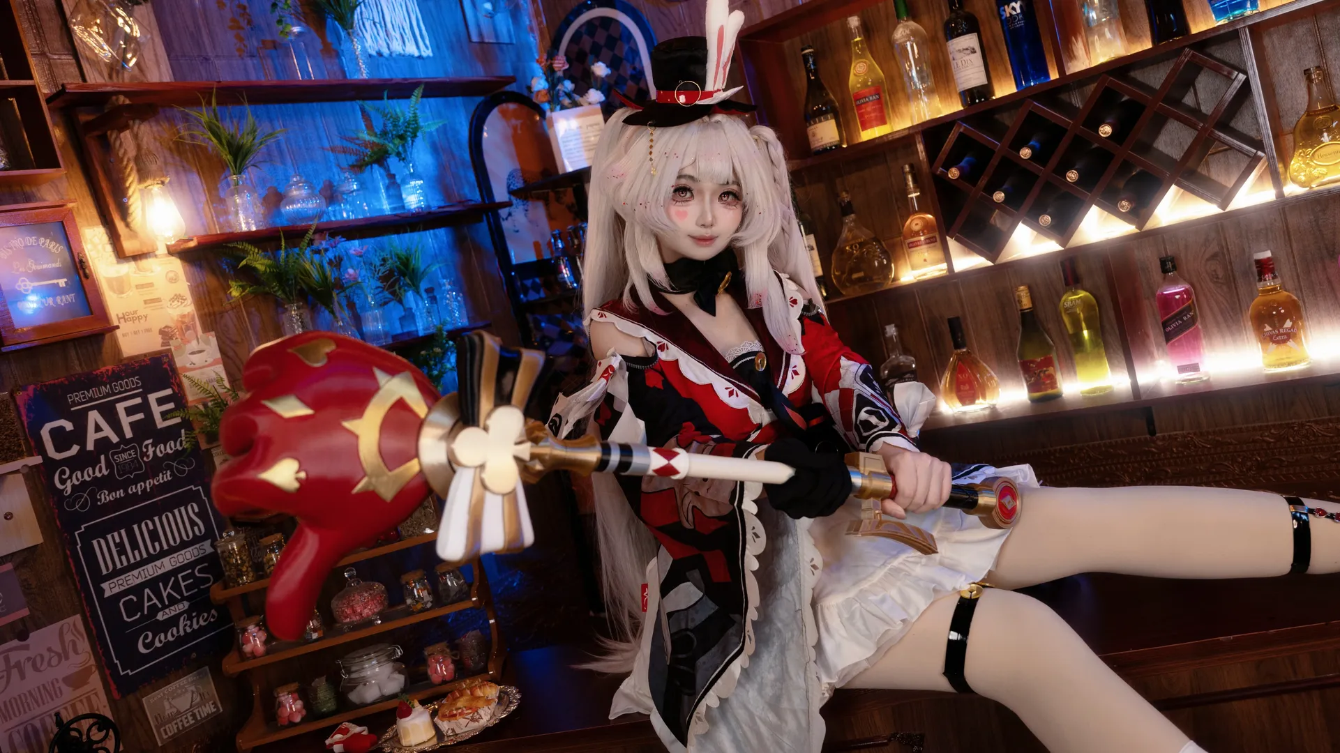 二次元, 崩坏星穹铁道, 火花cos, 丝袜, 吧台拍摄