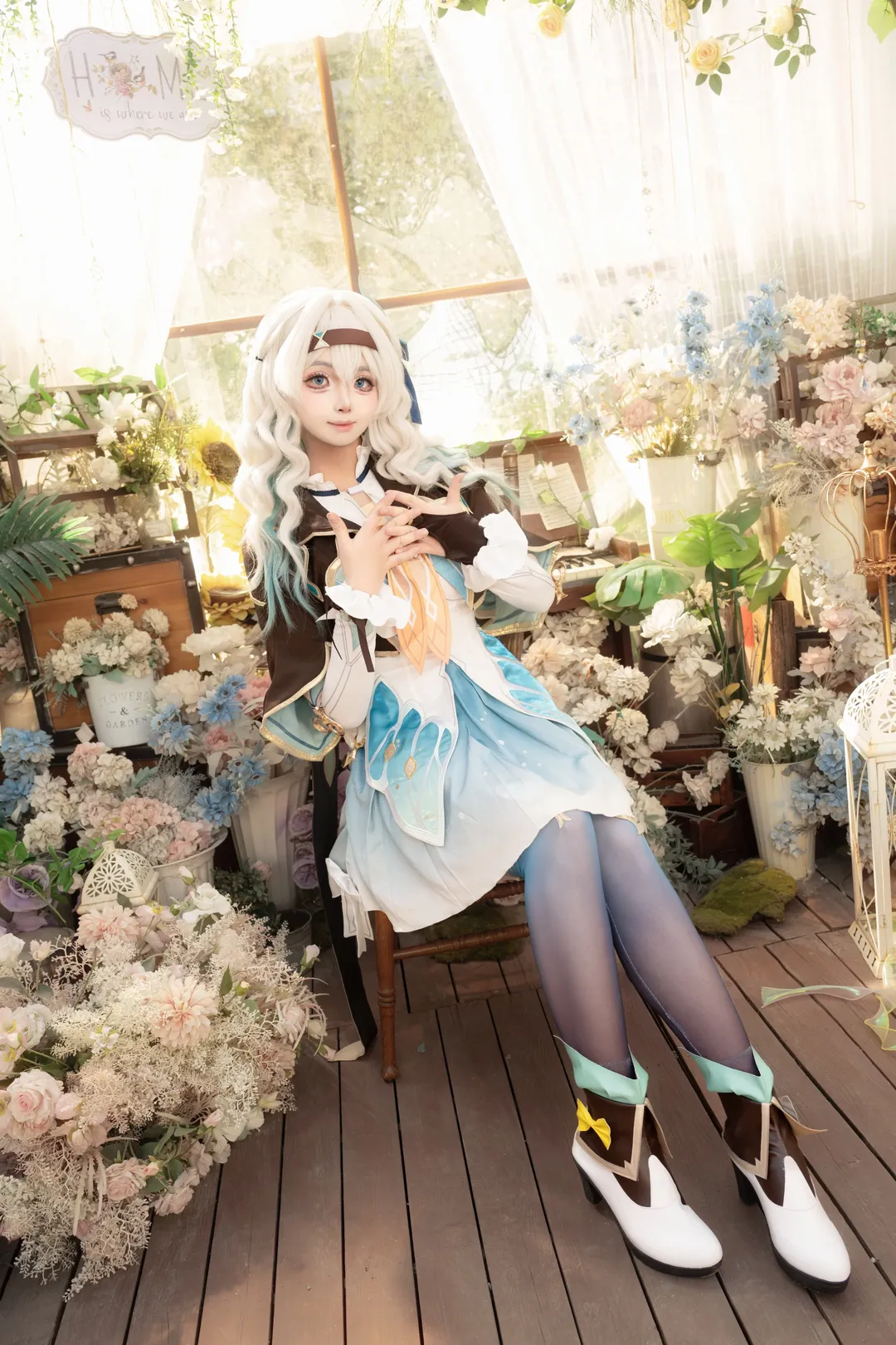 二次元, cosplay, 崩坏星穹铁道, 流萤cos, 丝袜