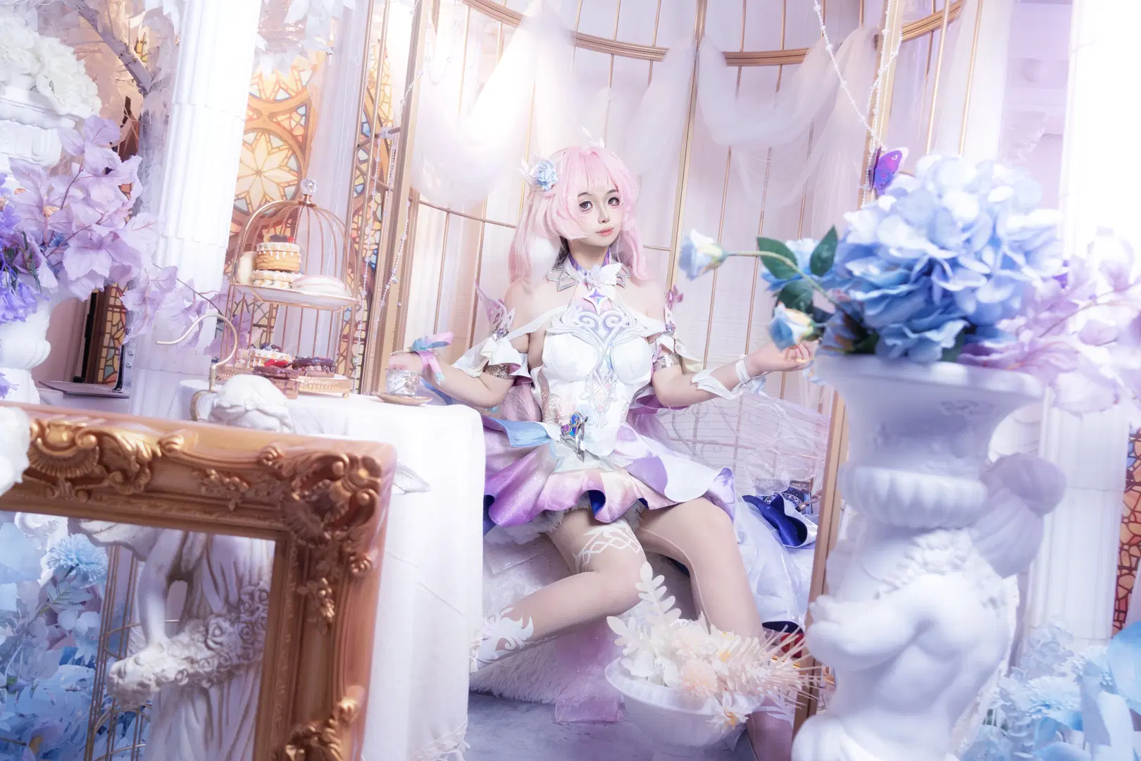 昔漣cos, 崩壞星穹鐵道, 二次元cos, 白絲cos, 夢幻風攝影