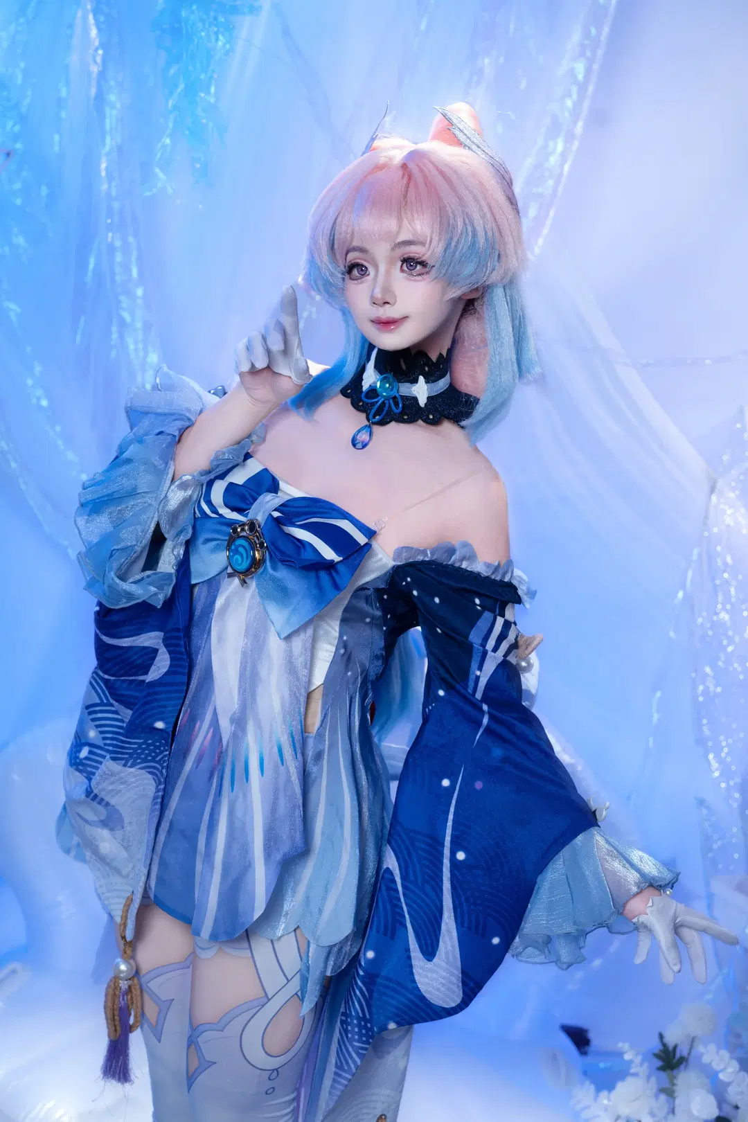 原神, 珊瑚宫心海cos, 二次元cosplay, 宝宝辅食, 白丝腿环