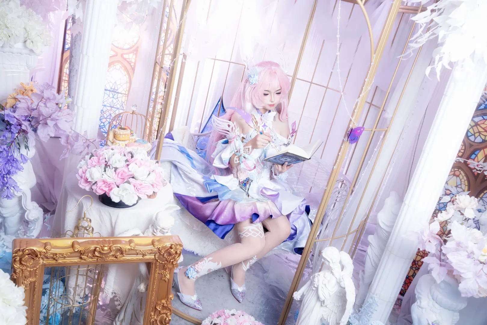キュレネ コスプレ, 崩壊：スターレイル, 二次元コスプレ, 夢幻的な写真, 白ストッキング
