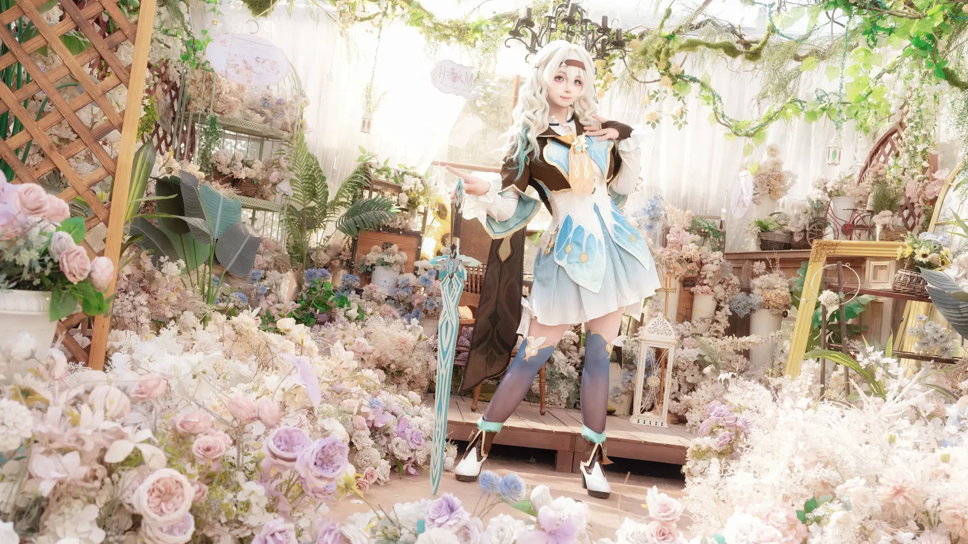 Honkai: Star Rail, Firefly cosplay, Anime cosplay, Sea of flowers photo shoot, Stockings