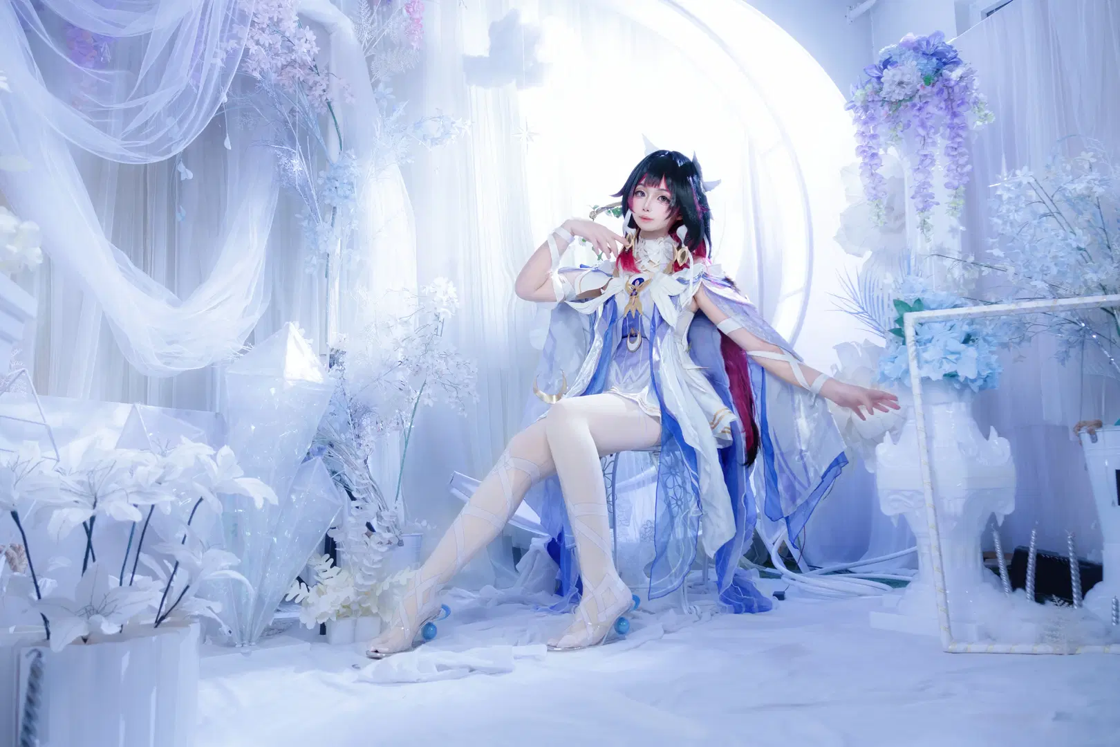 原神, 哥伦比娅cos, cosplay, 宝宝辅食, 丝袜