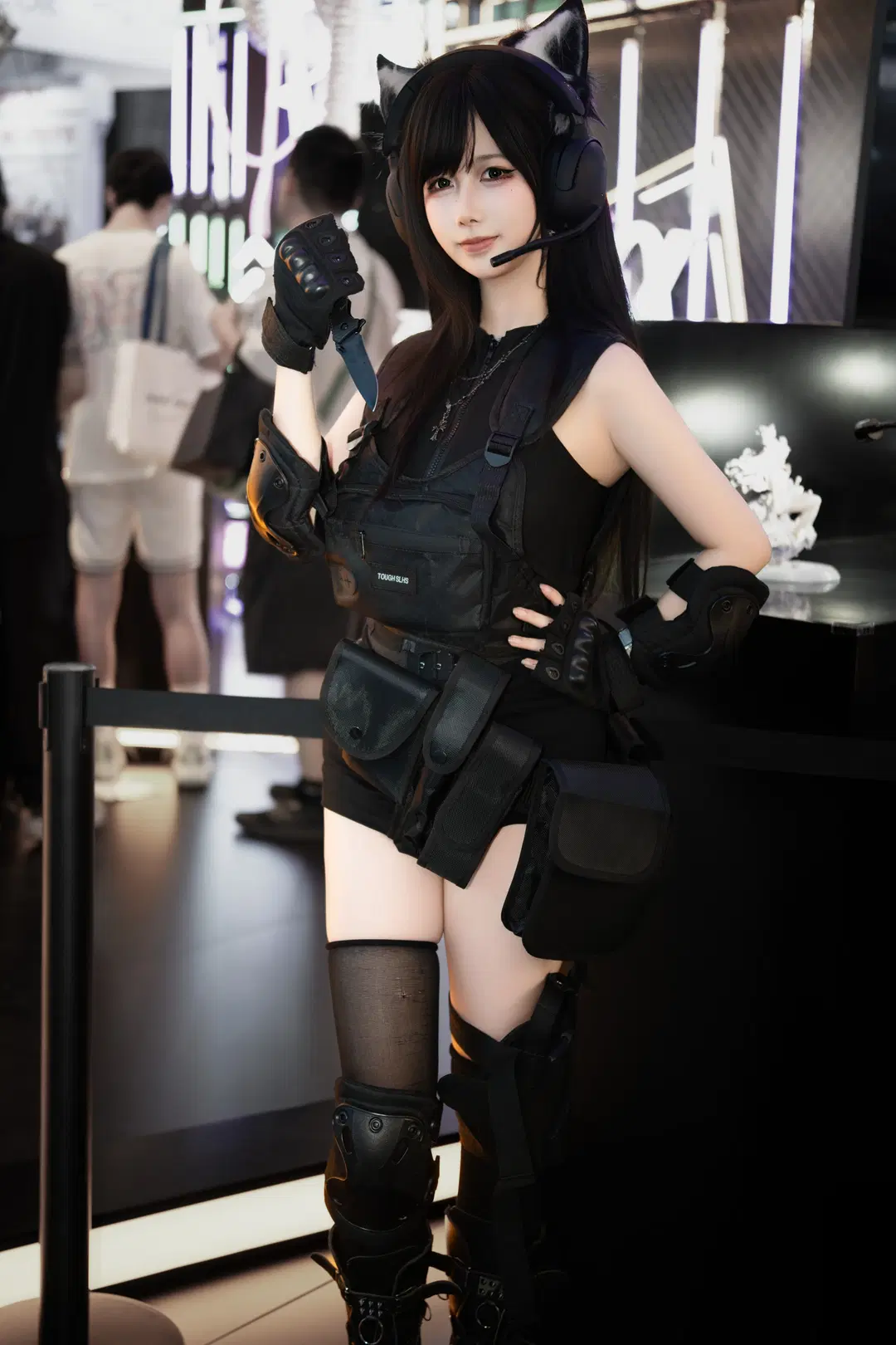 漫展场照, 战术风, 猫娘cos, 丝袜, Chinajoy2025