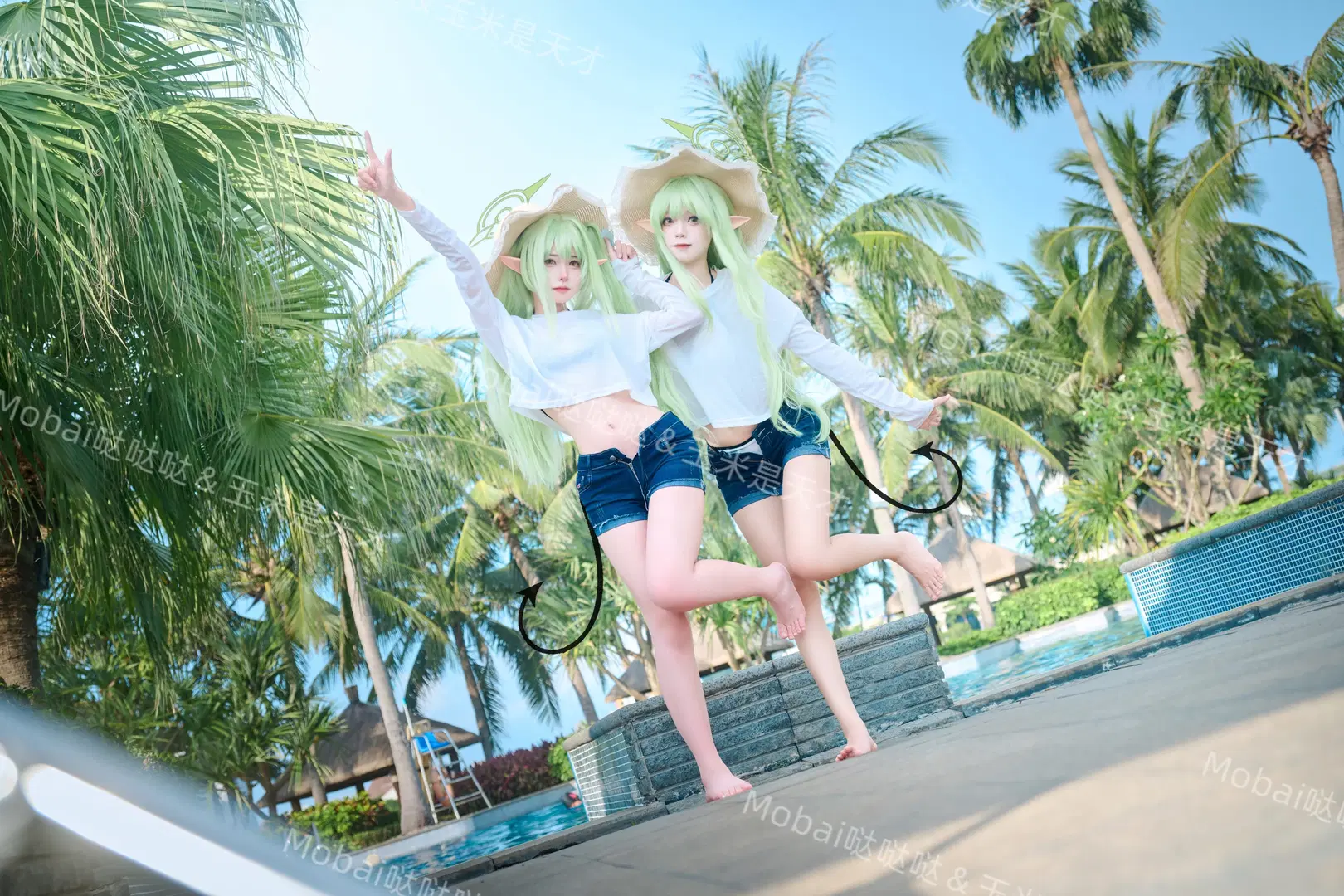 【光cos】蔚蓝档案双子海口的夏日泳池清凉正片 - 凶杜下山 - 第8张