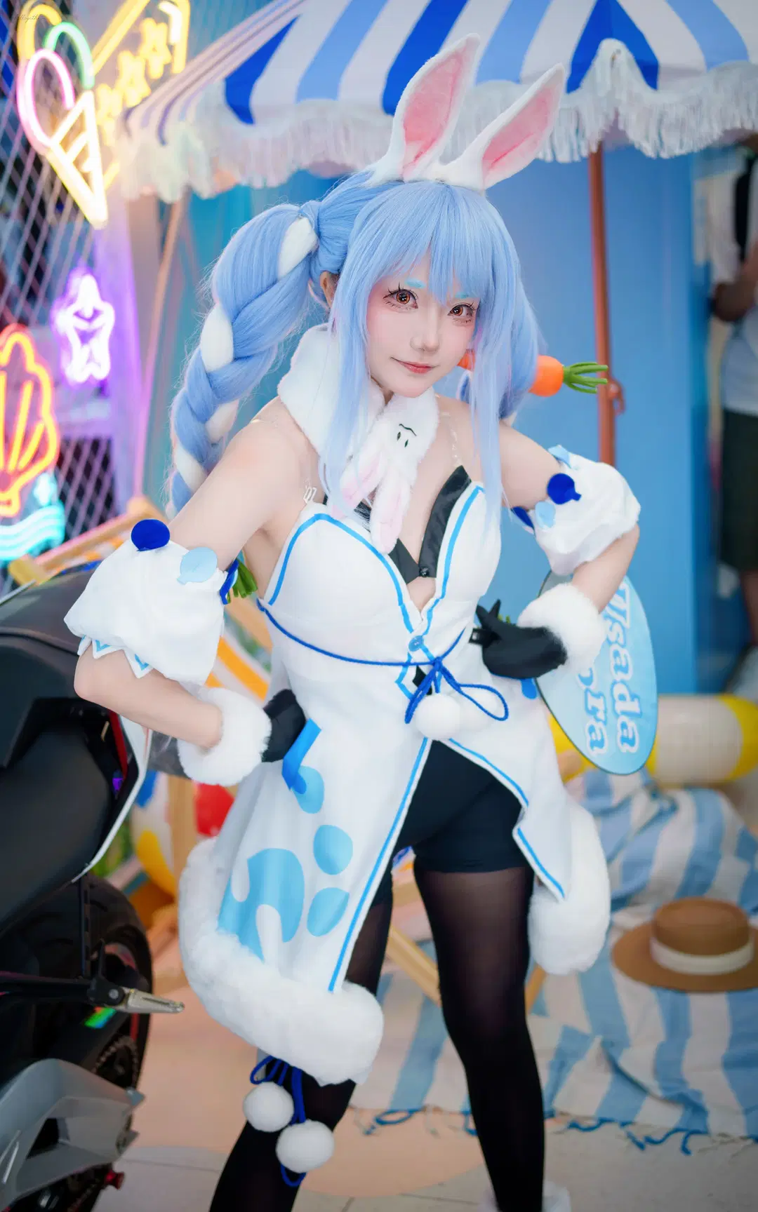 兔耳cos, hololive, 丝袜, 漫展快闪, 兔田佩克拉cos