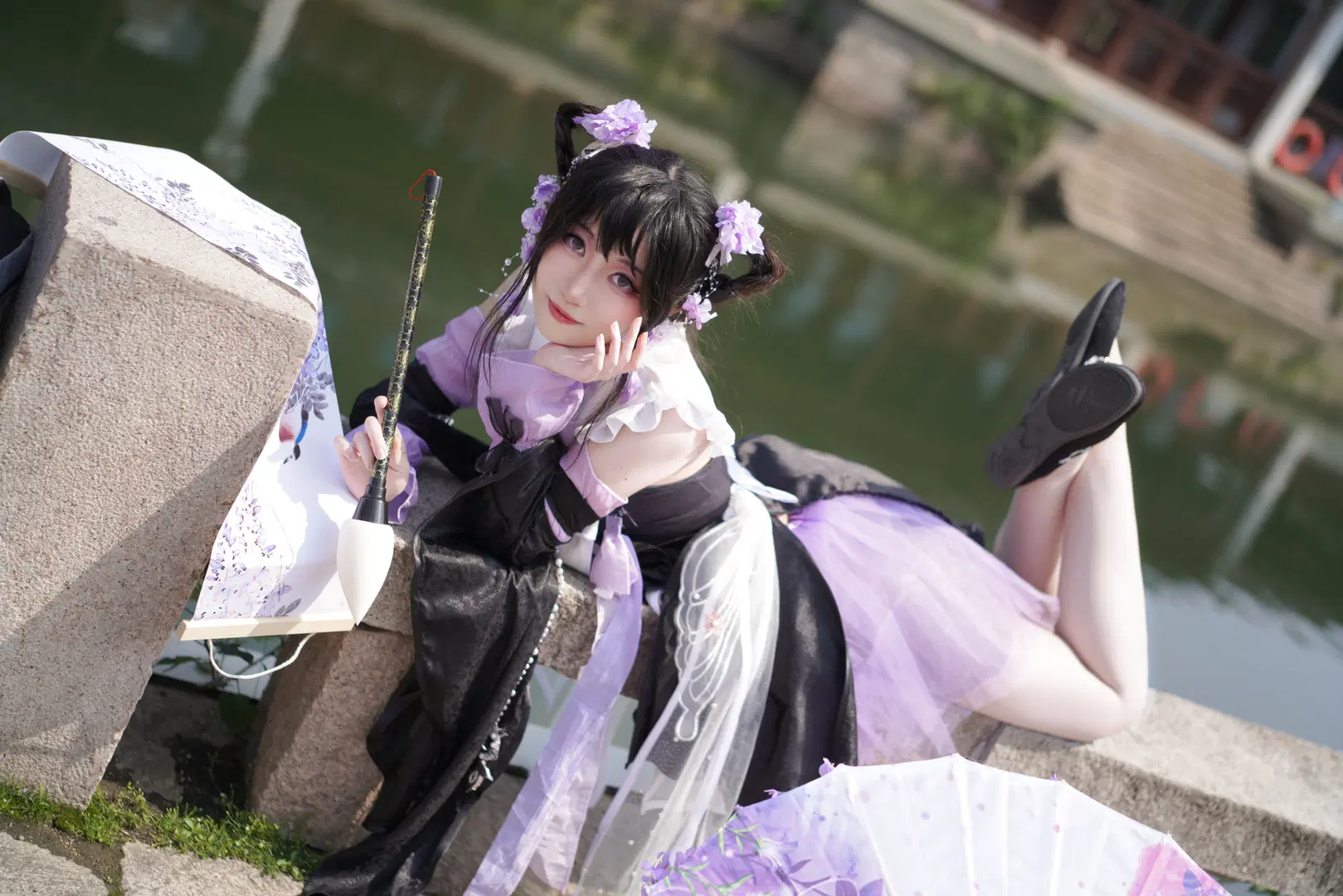 白ストッキング, 剣網3, 中華風ロリータ, 承霁花萝コスプレ, 恵山古鎮