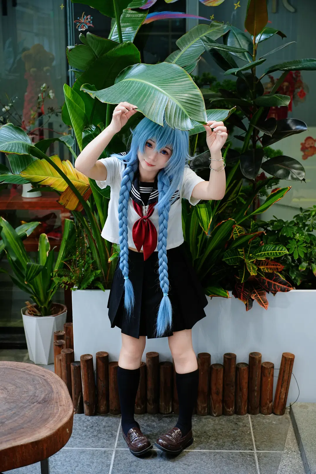 2D magic, Black stockings, Cosplay photography, Roxy cosplay, Sailor uniform girl