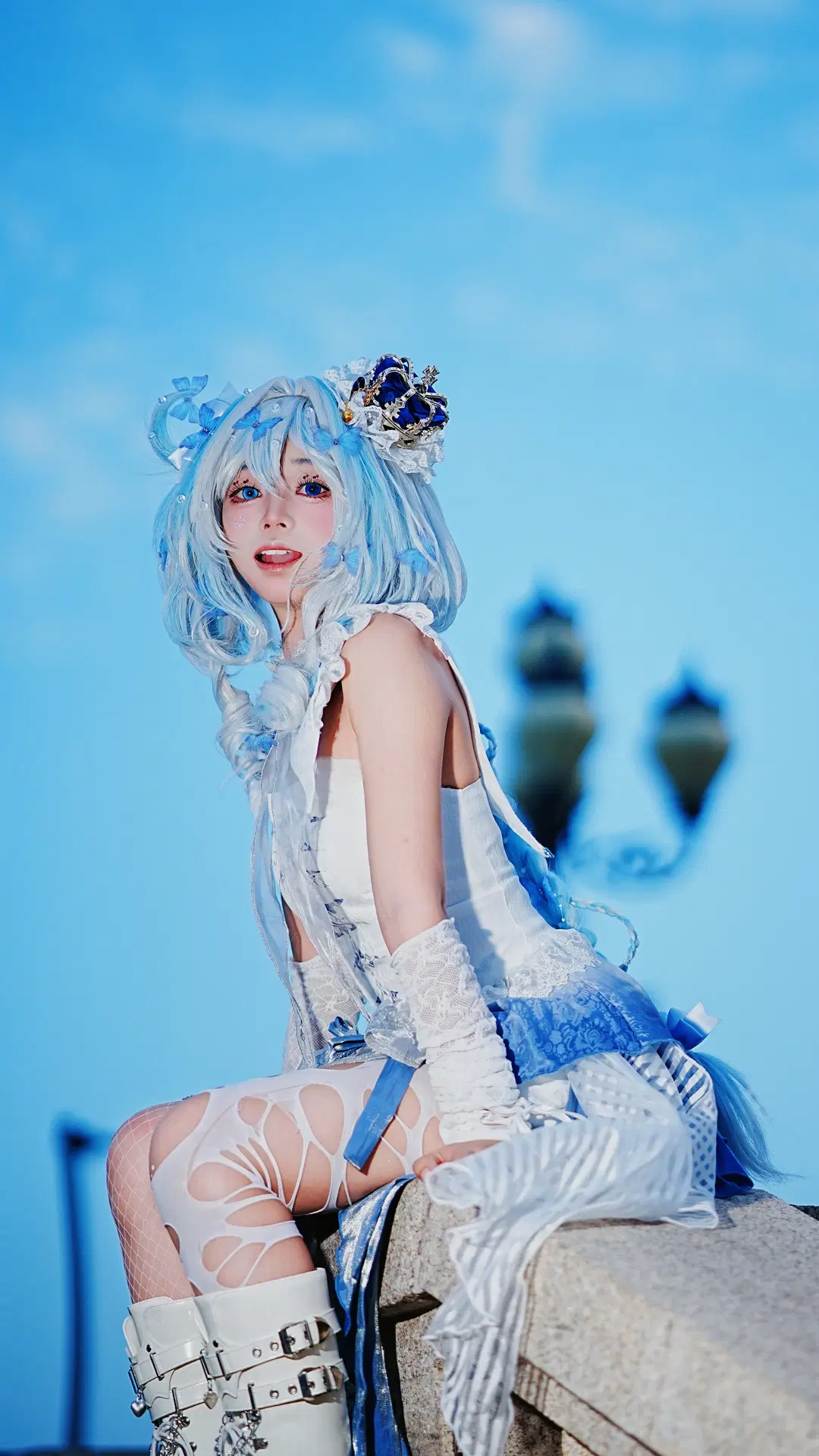 二次元, 原神, cosplay, 芙宁娜cos, 丝袜