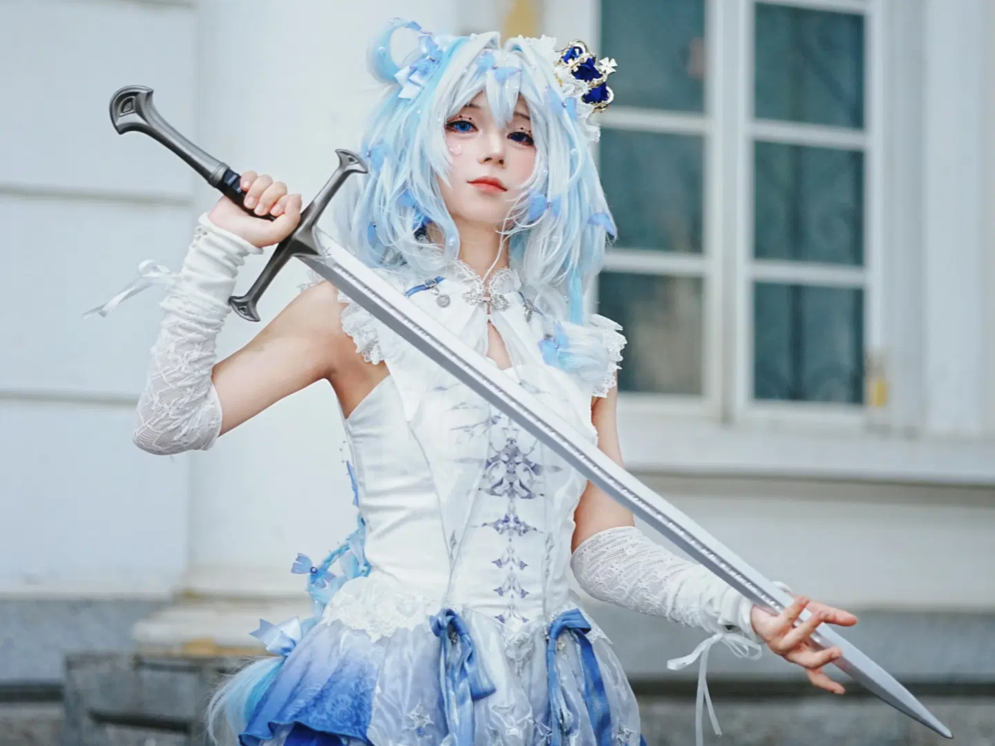 【芙宁娜cos】原神水神正片，蓝白交织的奇幻之约 - 数绵羊 - 第3张