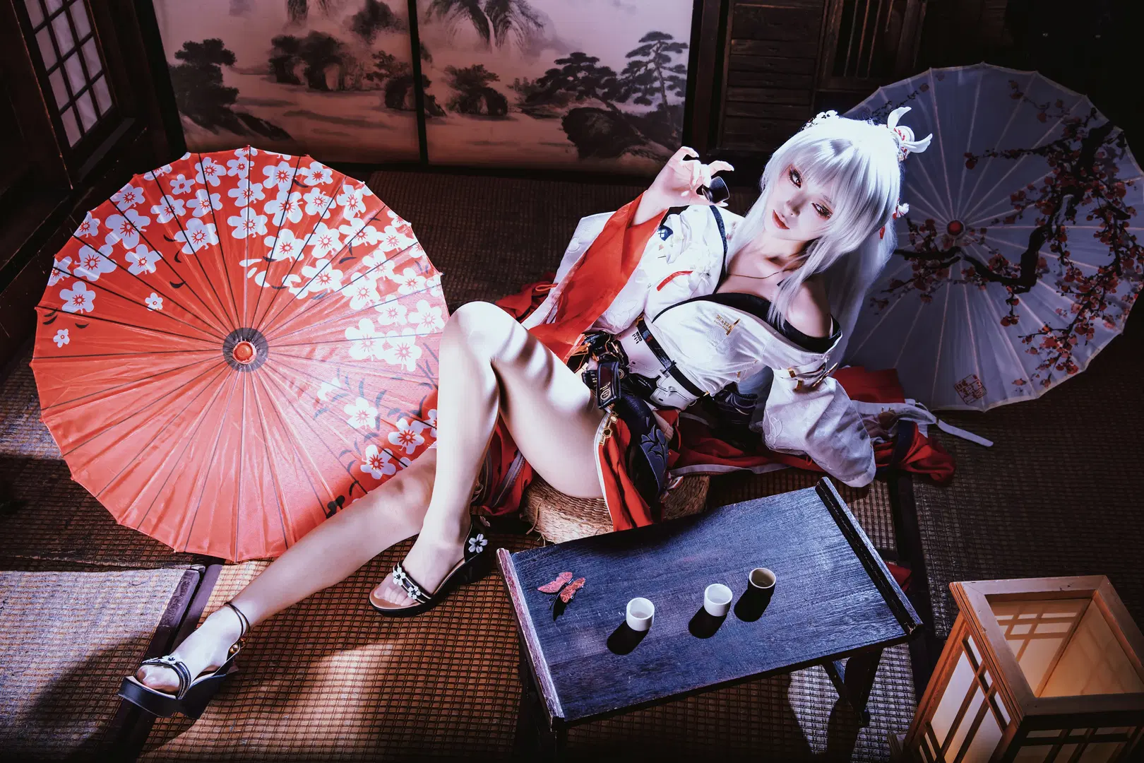 Wuthering Waves, Hiyuki cosplay, Cosplay photography, Japanese-style photoshoot, Game character cosplay