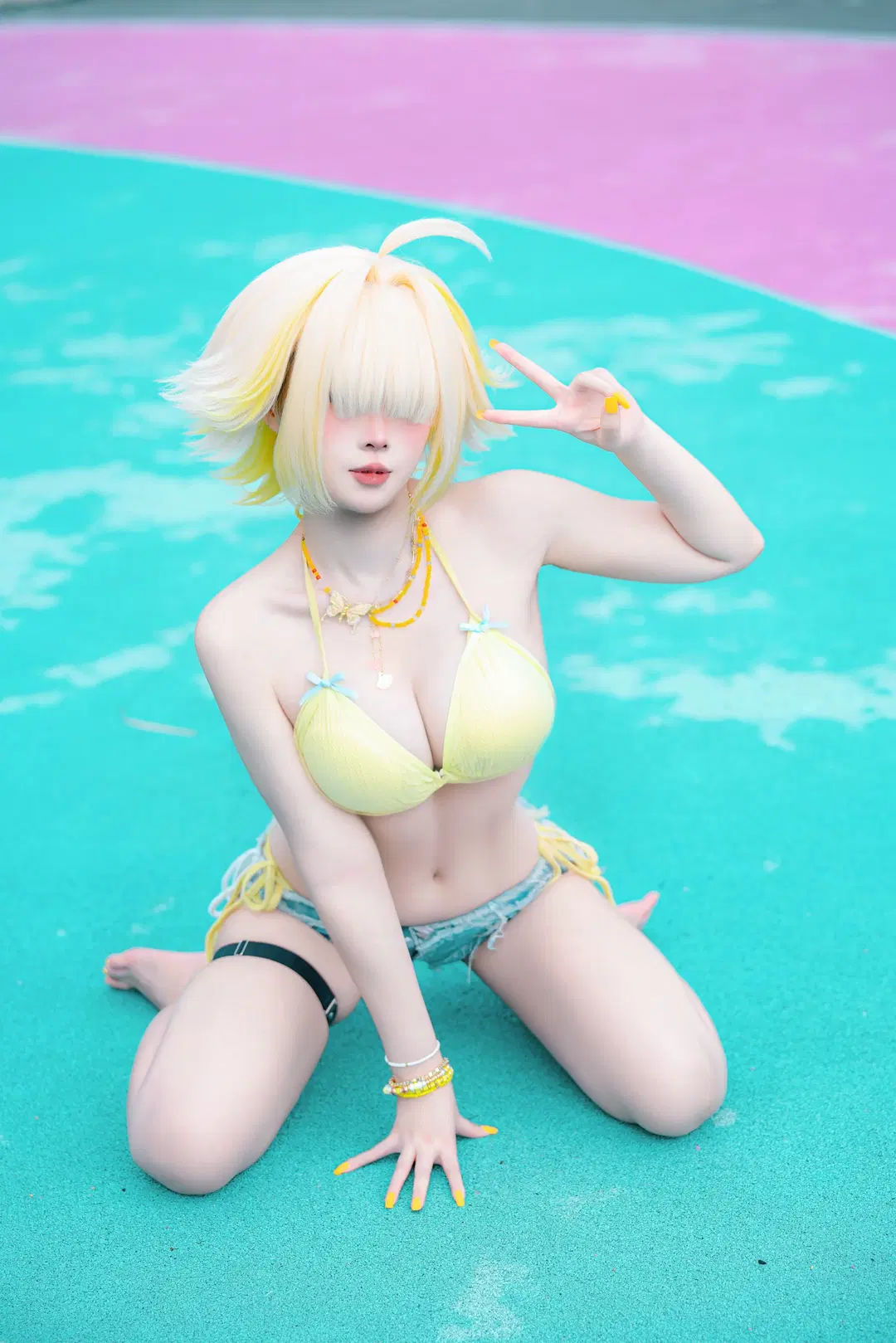 【伊莱格cos】胜利女神夏日限定，一起来泳池玩水吧 - 小福贵呀 - 第2张