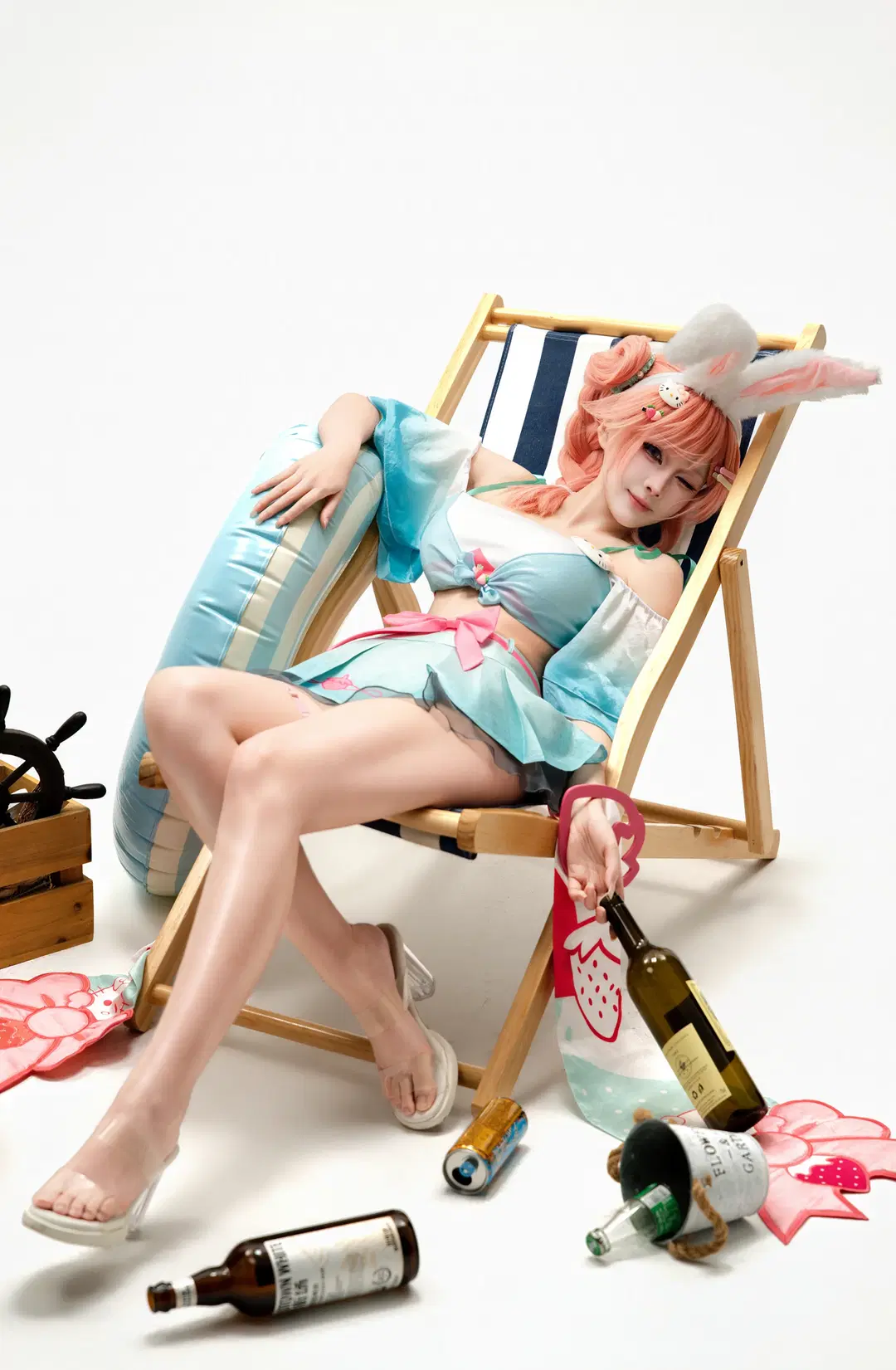 Honor of Kings, Gongsun Li Cosplay, Summer cosplay, Citrus Summer cosplay, Hello Kitty swimsuit