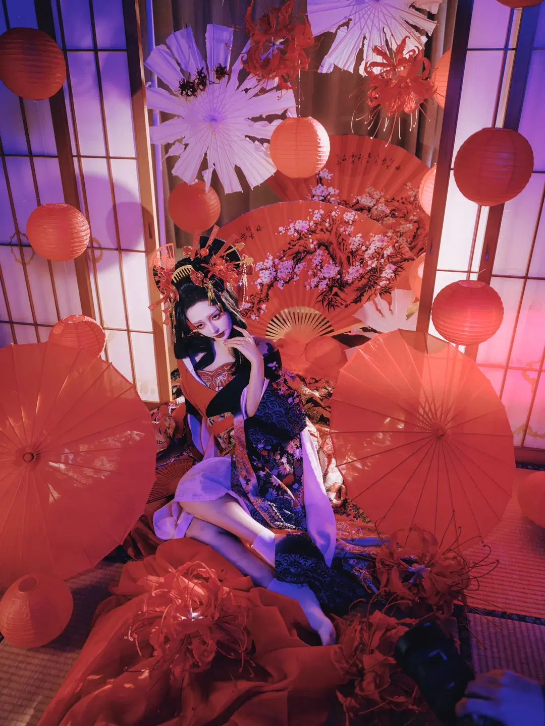 氛围感摄影, 和风人像, 和风花魁, 彼岸花, 花魁cosplay