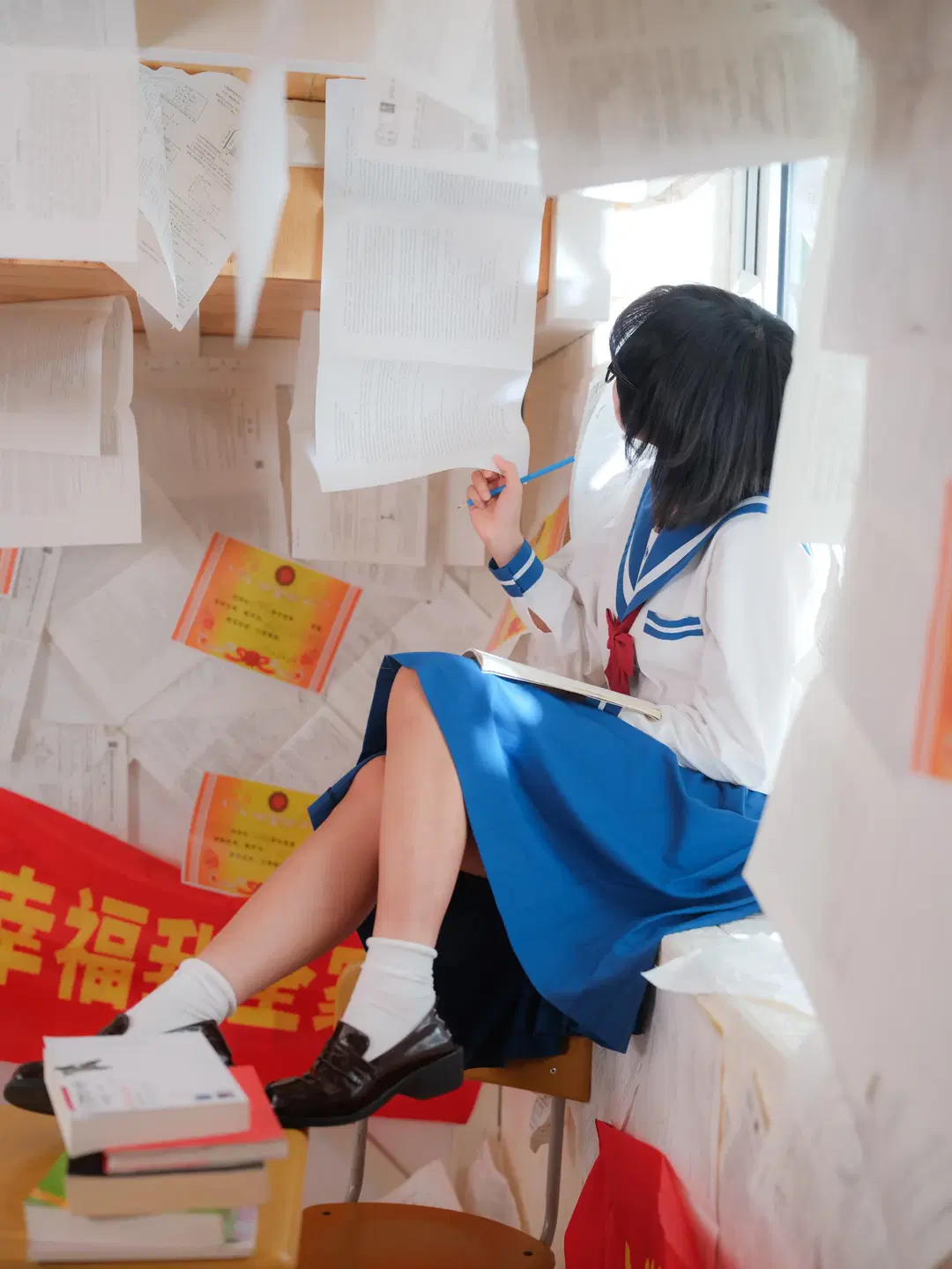 Back to Seventeen: School Days Surrounded by Exam Papers with Youthful Vibes by 皮皮皮皮皮皮蛋 - Image 2