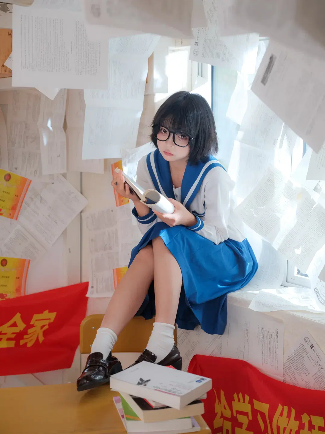 Back to Seventeen: School Days Surrounded by Exam Papers with Youthful Vibes by 皮皮皮皮皮皮蛋 - Image 3