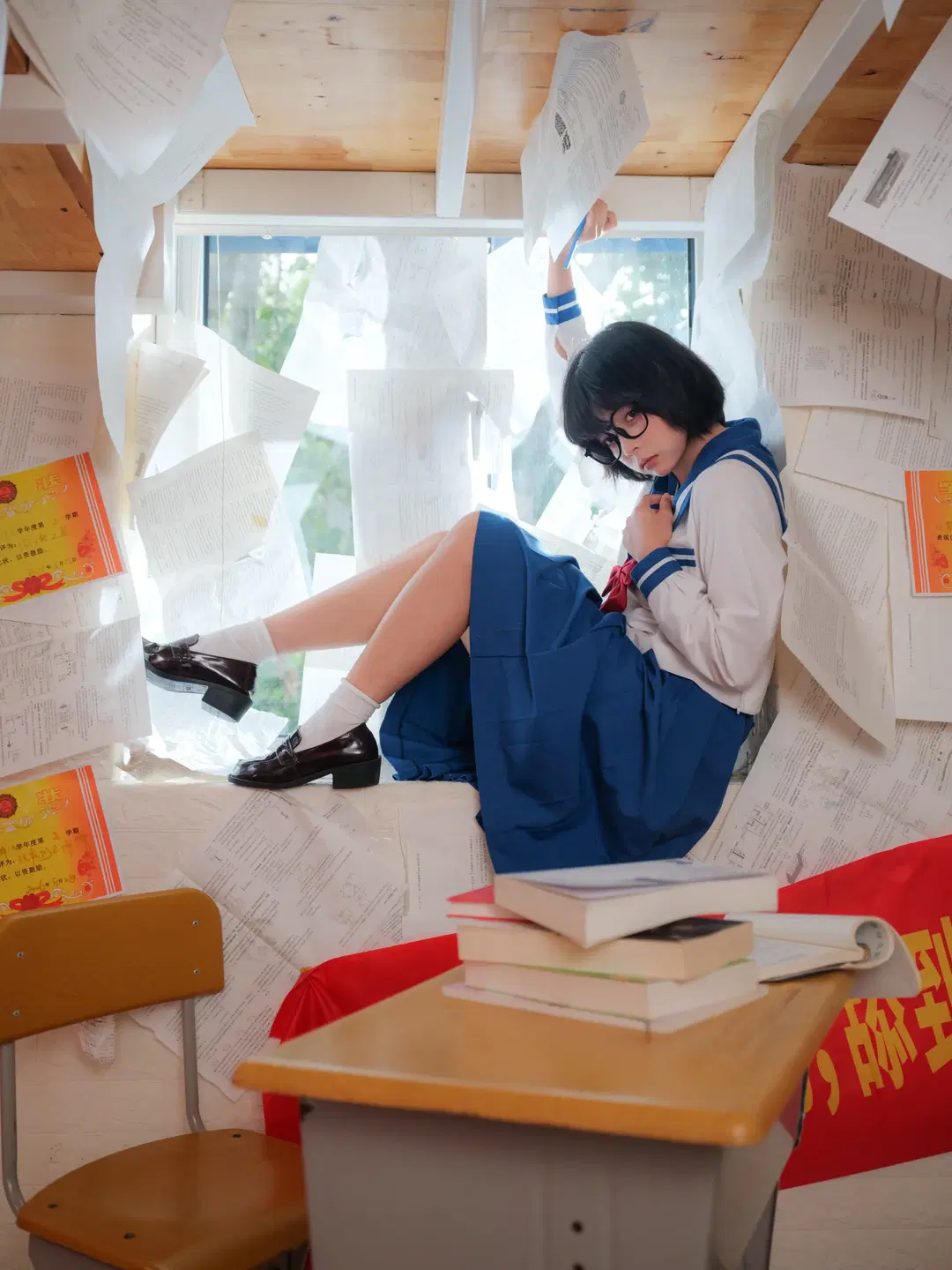 cosplay, JK uniform, Campus style, Atmospheric photography, Youth campus