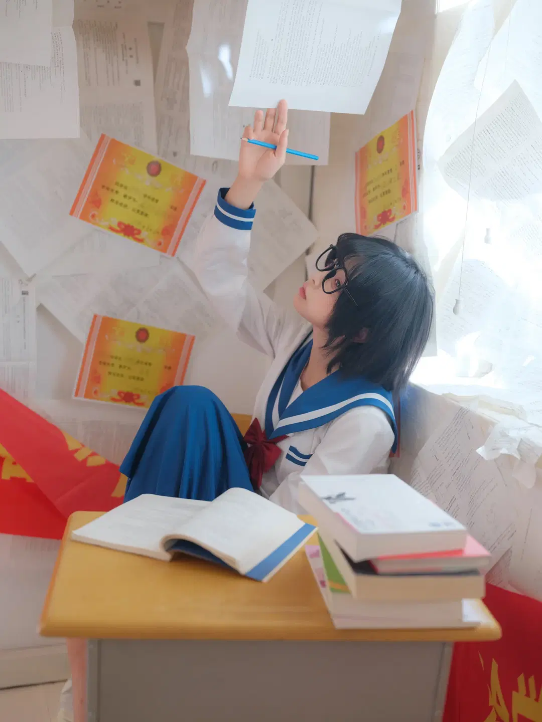 Back to Seventeen: School Days Surrounded by Exam Papers with Youthful Vibes by 皮皮皮皮皮皮蛋 - Image 5