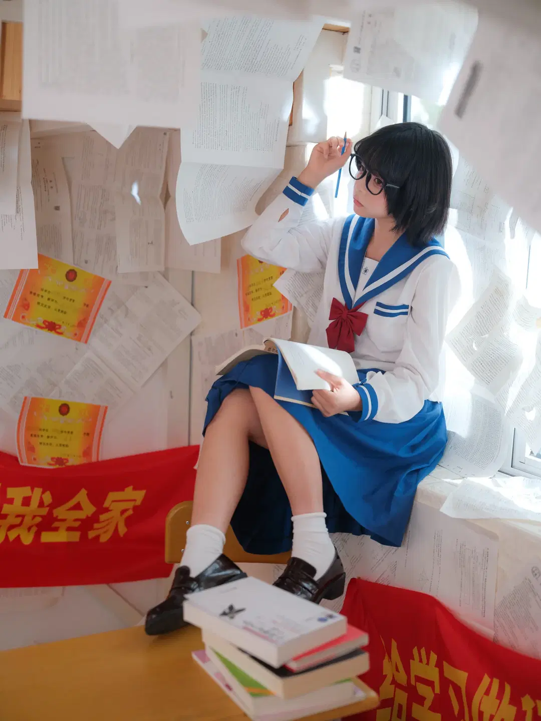 Back to Seventeen: School Days Surrounded by Exam Papers with Youthful Vibes by 皮皮皮皮皮皮蛋 - Image 6