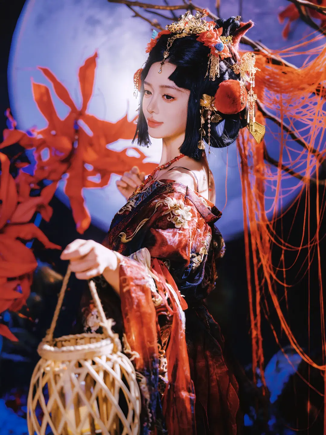 红黑国风九尾狐，彼岸花海的氛围感写真 - 皮皮皮皮皮皮蛋 - 第6张