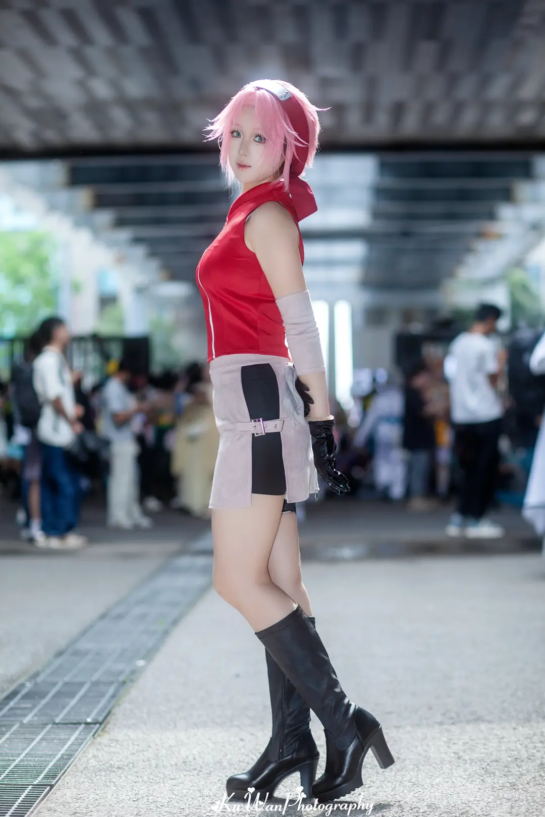 动漫cosplay, 春野樱cos, 火影忍者, 木叶医疗忍者, 红背心短裙 - 第6张