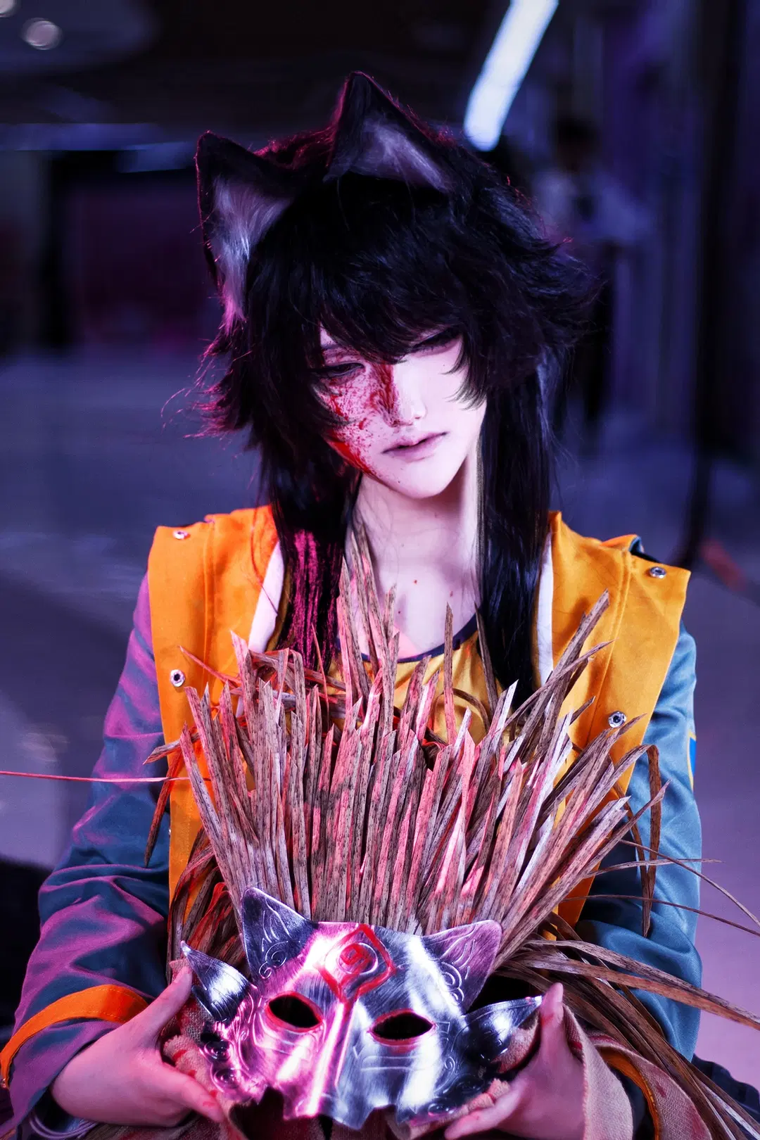 人狼村之谜, 暗黑风cosplay, 战损妆cos, 兽耳cos, 芹泽千枝实cos