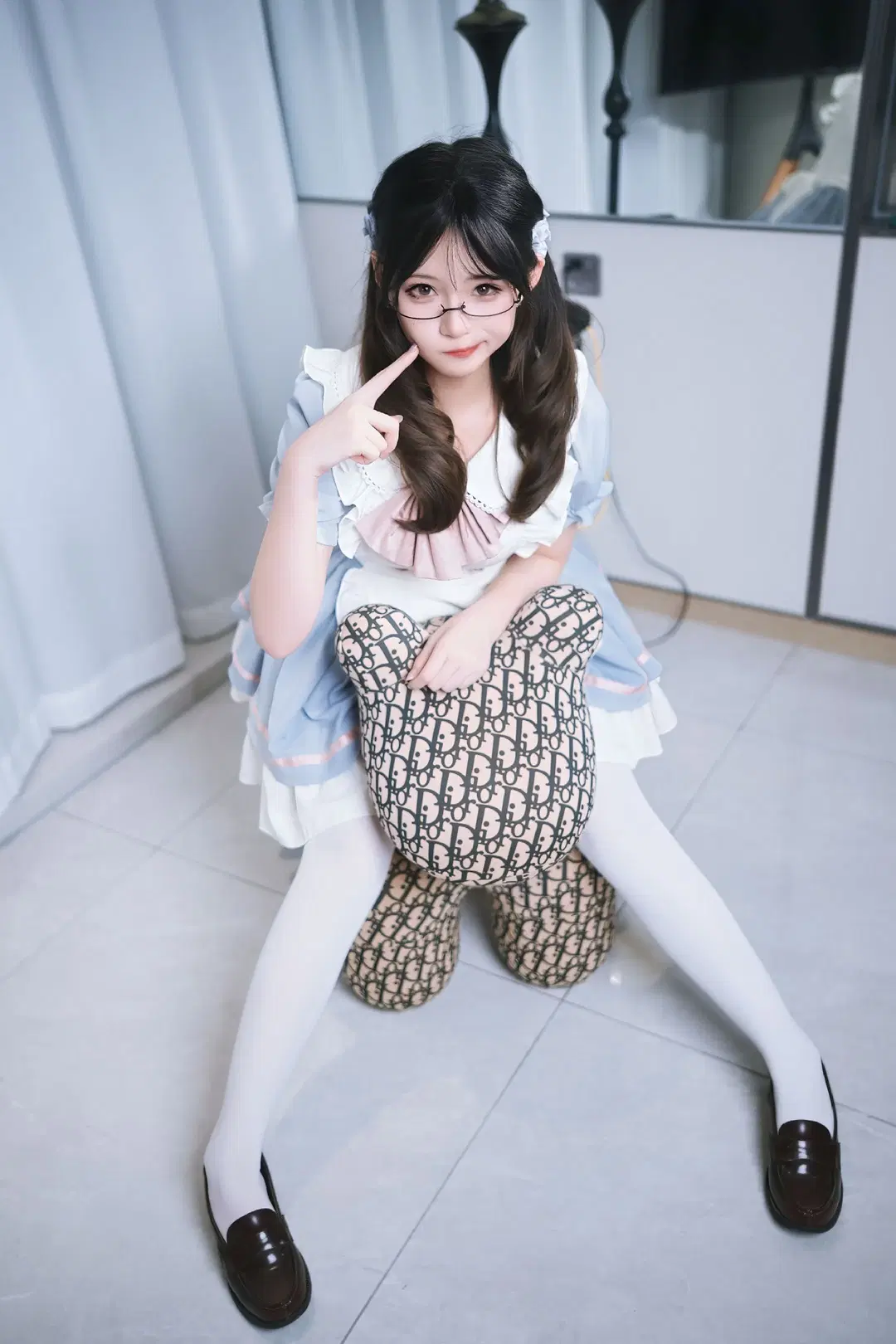 室内摄影, Lolita, 白丝, 眼镜娘, 甜妹写真