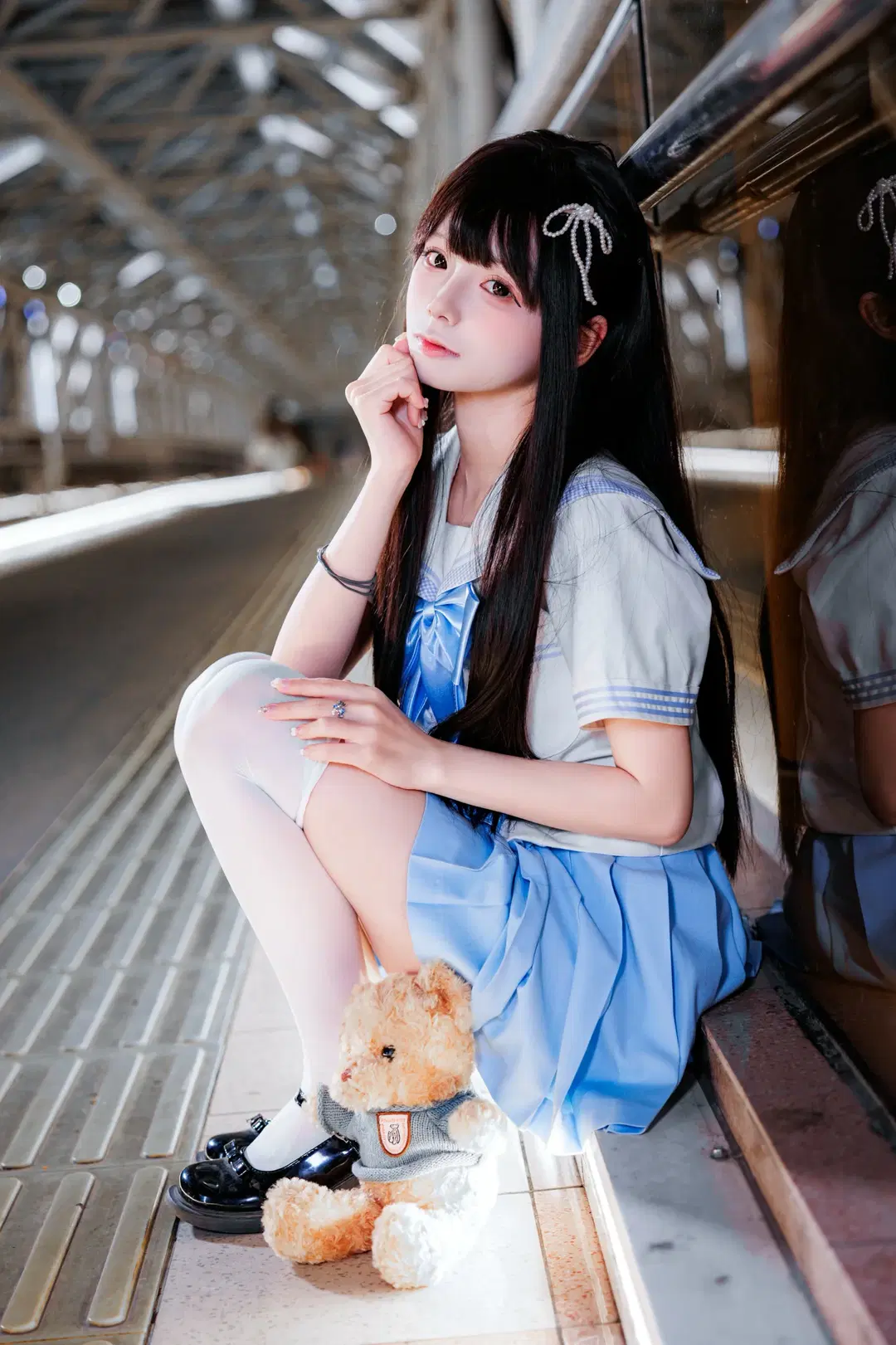 雨夜天桥的JK制服写真记录 - 渡井LastRemote - 第3张
