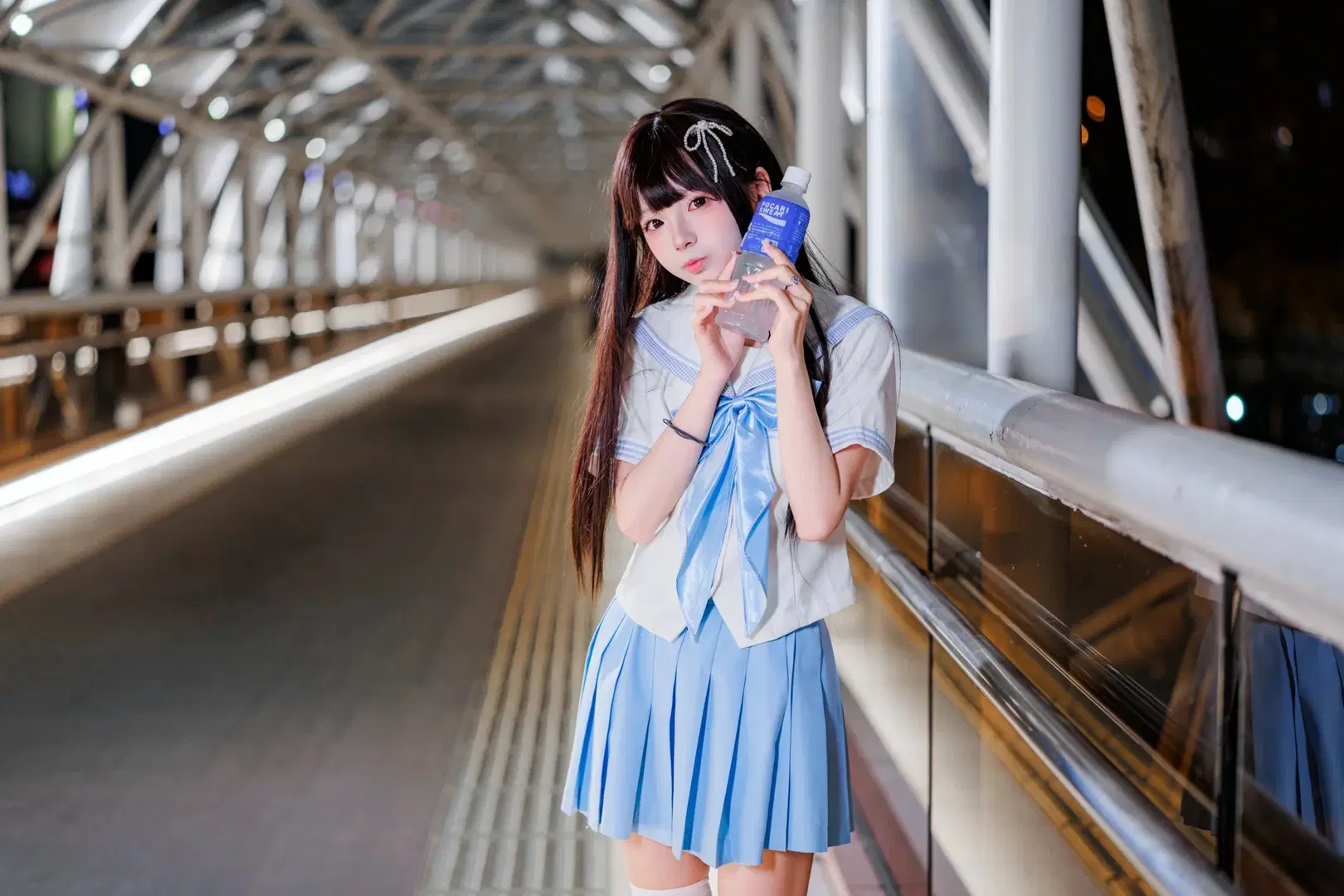 雨夜天桥的JK制服写真记录 - 渡井LastRemote - 第4张